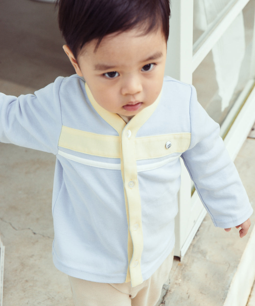 Main | Toddler British Geometric Elegant Cardigan | Paneled | 100% organic cotton