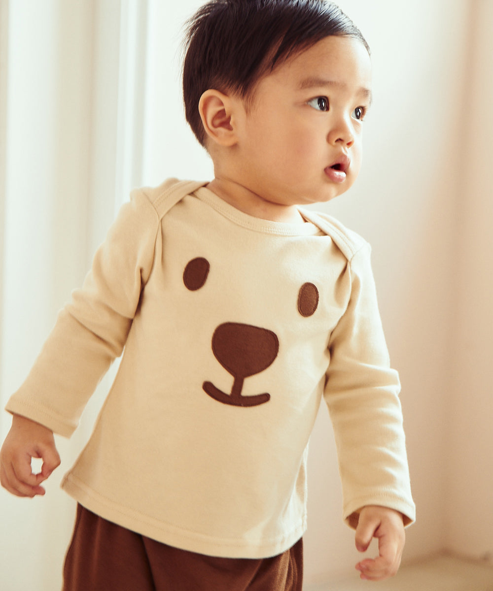 Main | Happy Face Collection for Toddlers: Bear Top | Animal Face | 100% Organic Cotton