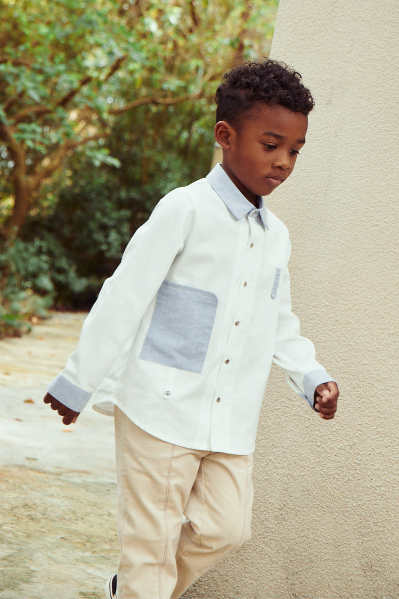 Main | 男童 英倫風拼接襯衫 | 拼接 | 100% 有機棉