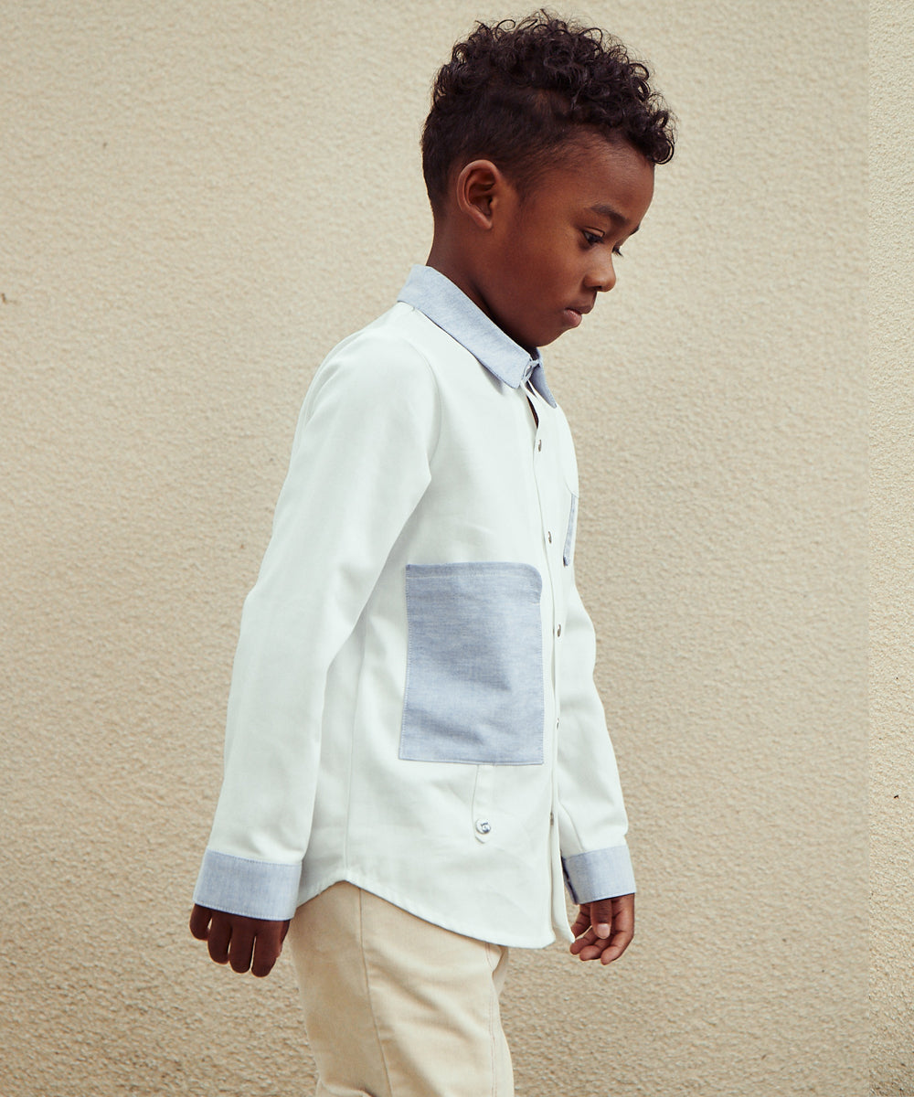 Main | 男童 英倫風拼接襯衫 | 拼接 | 100% 有機棉