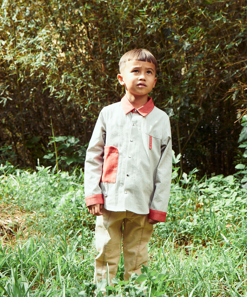 Main | 男童 英倫風拼接襯衫 | 拼接 | 100% 有機棉