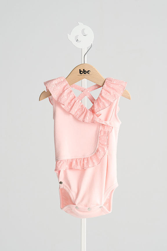 Main | Toddler Wave Series - Backless Lotus Leaf Bodysuit | Lotus Leaf Splicing | 100% Organic Cotton