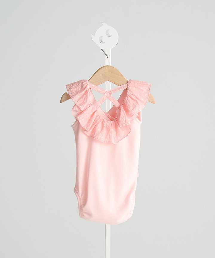 Main | Toddler Wave Series - Backless Lotus Leaf Bodysuit | Lotus Leaf Splicing | 100% Organic Cotton