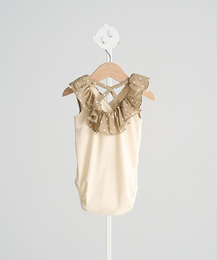 Main | Toddler Wave Series - Backless Lotus Leaf Bodysuit | Lotus Leaf Splicing | 100% Organic Cotton