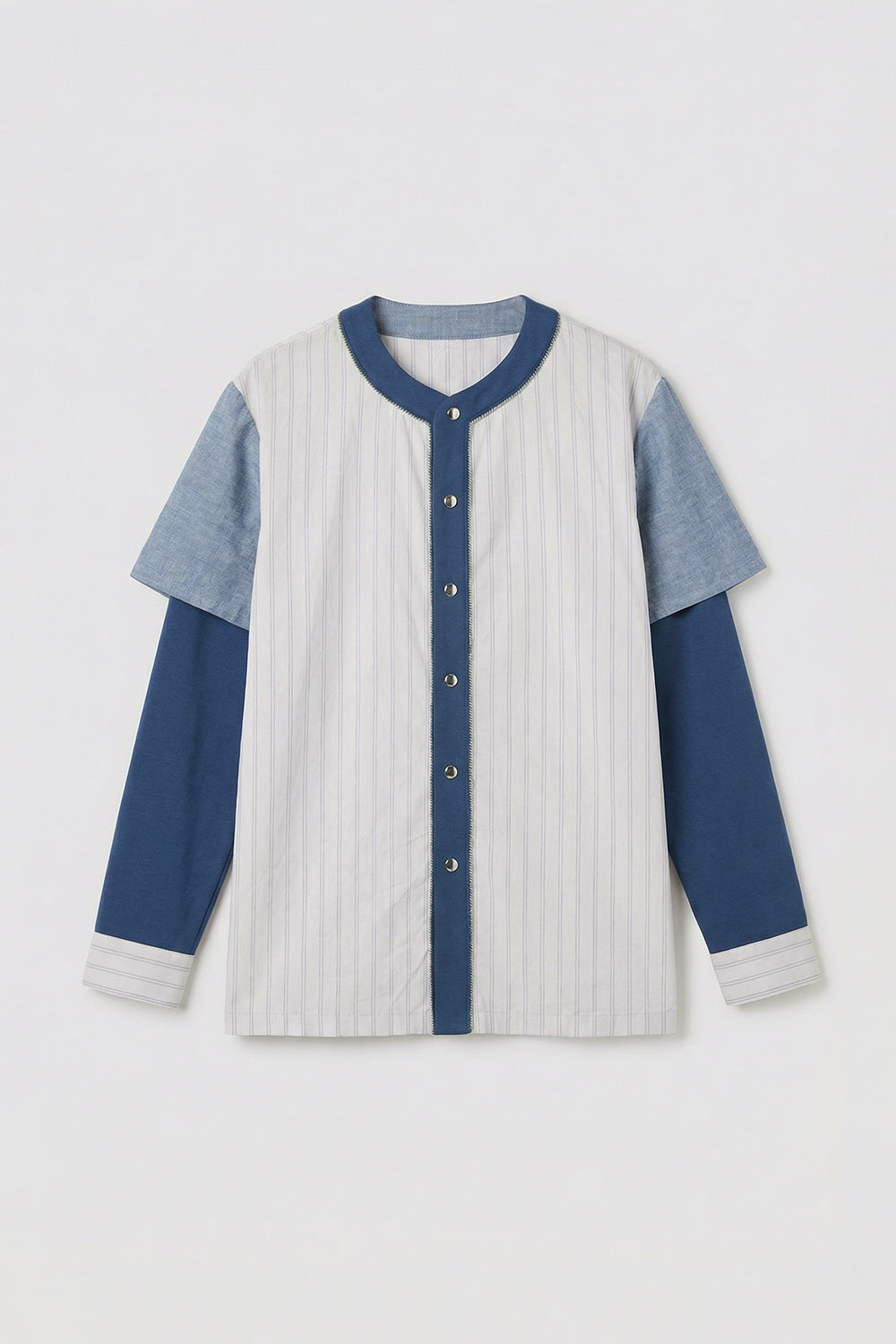 Main | Men|Cozy Catcher 條紋拼接棒球風襯衫 100%有機棉