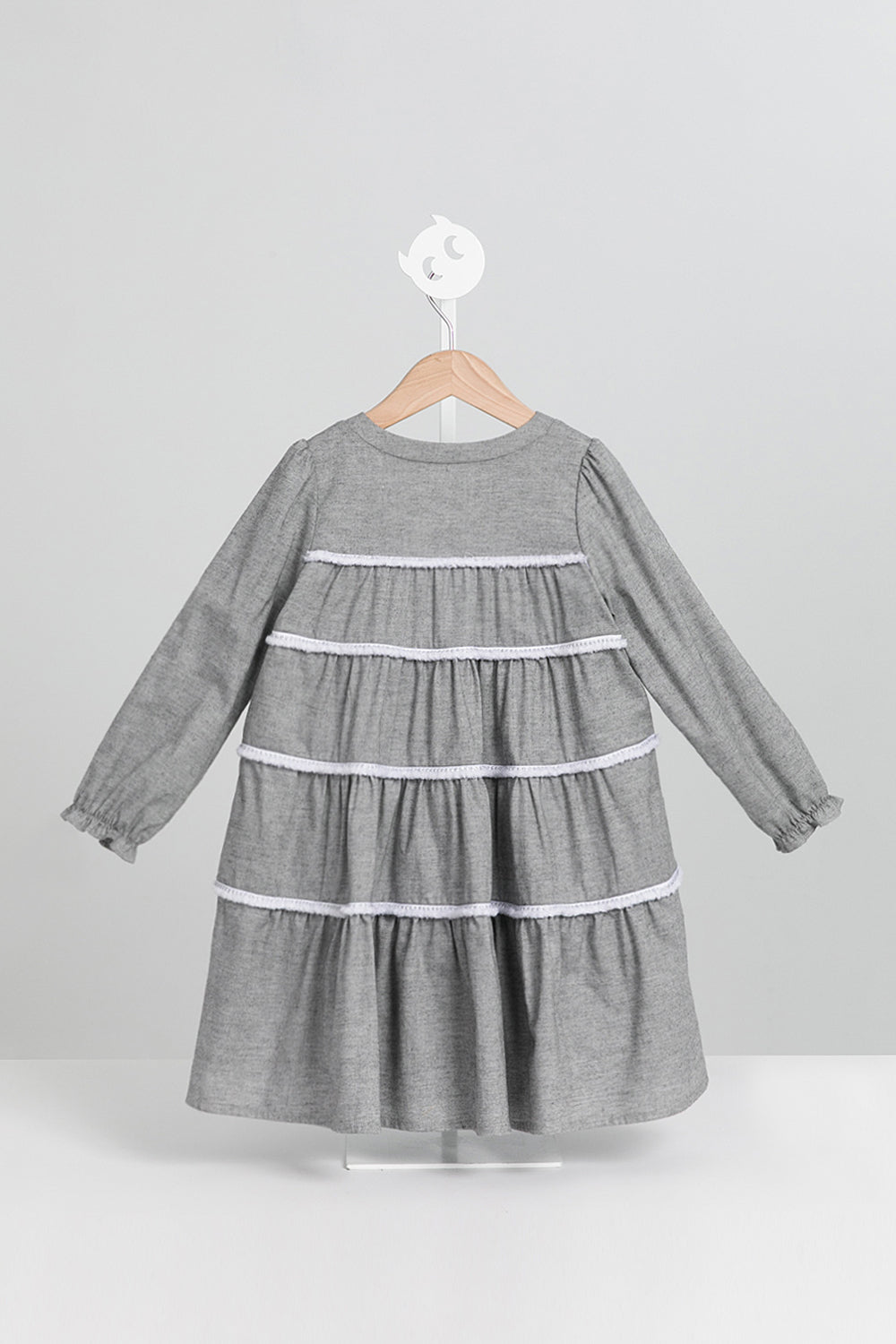 【預購】Main | 女童 Tiny Twirl蛋糕洋裝 | 長袖荷葉 織帶 蛋糕裙 | 100%有機棉