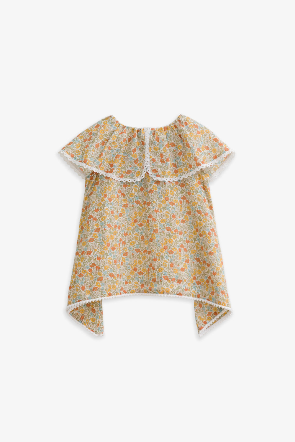 Luxury | 女童 Warm Garden 清新碎花披肩傘擺上衣
