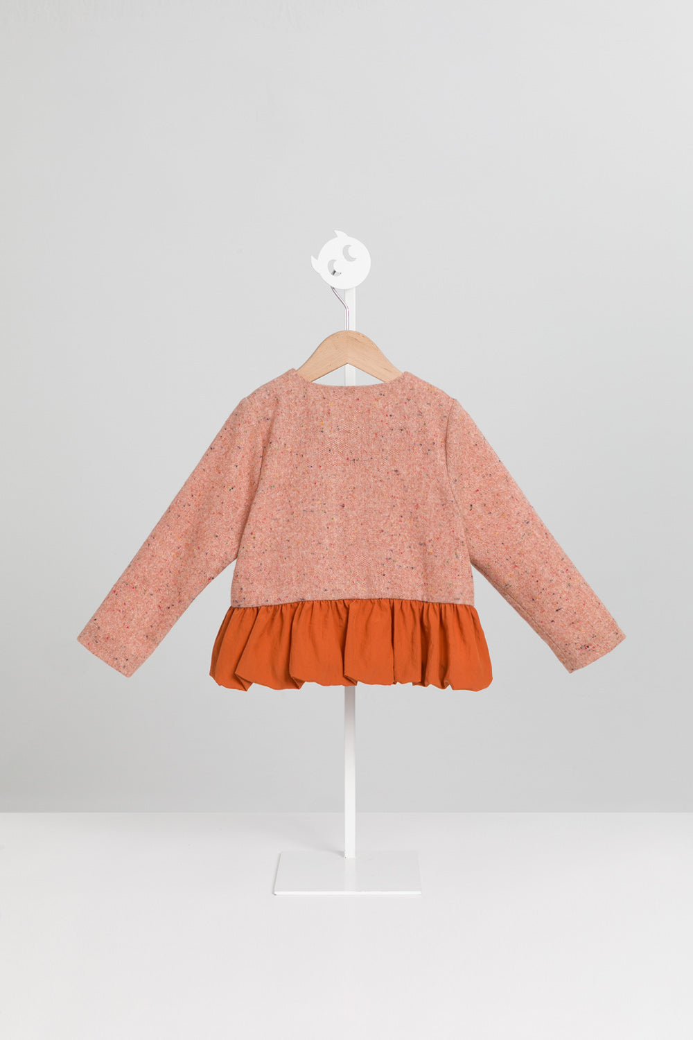 Luxury | 女童 Jardin Bloom外套 | 長袖毛呢拼接 小圓領 花苞下擺