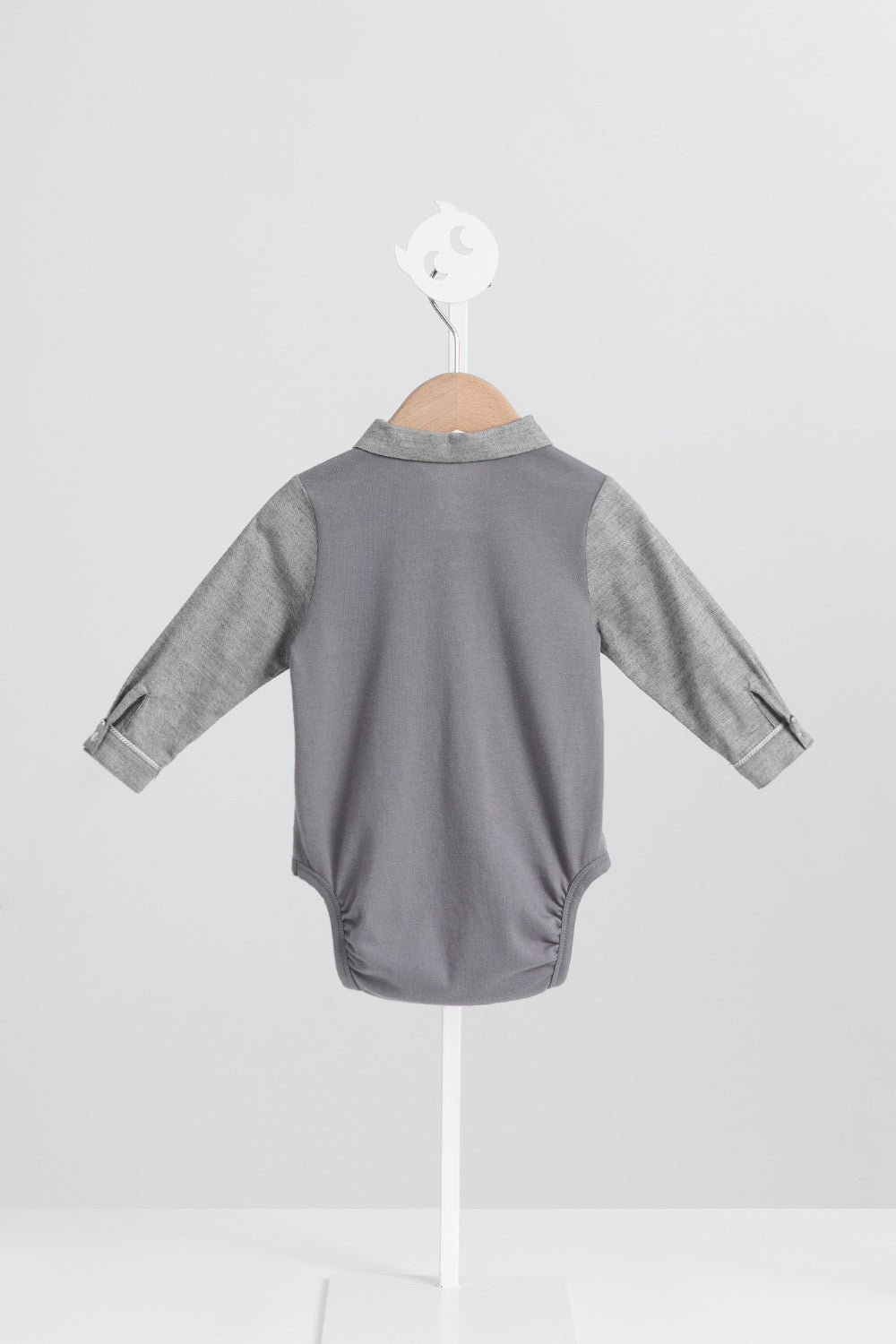 【預購】Main | 幼兒 Monsieur小紳士包屁衣 | 長袖細摺 拼接  | 100%有機棉