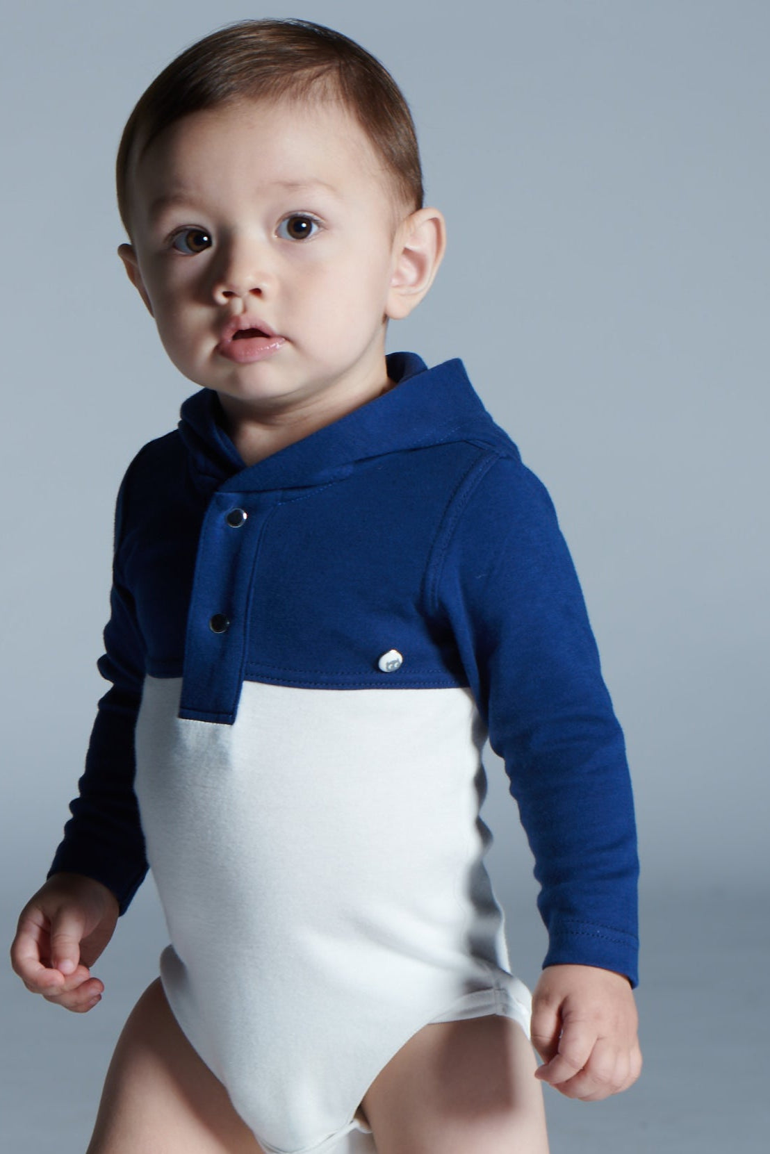 Main | Toddler sports hooded bodysuit | paneled | 100% organic cotton