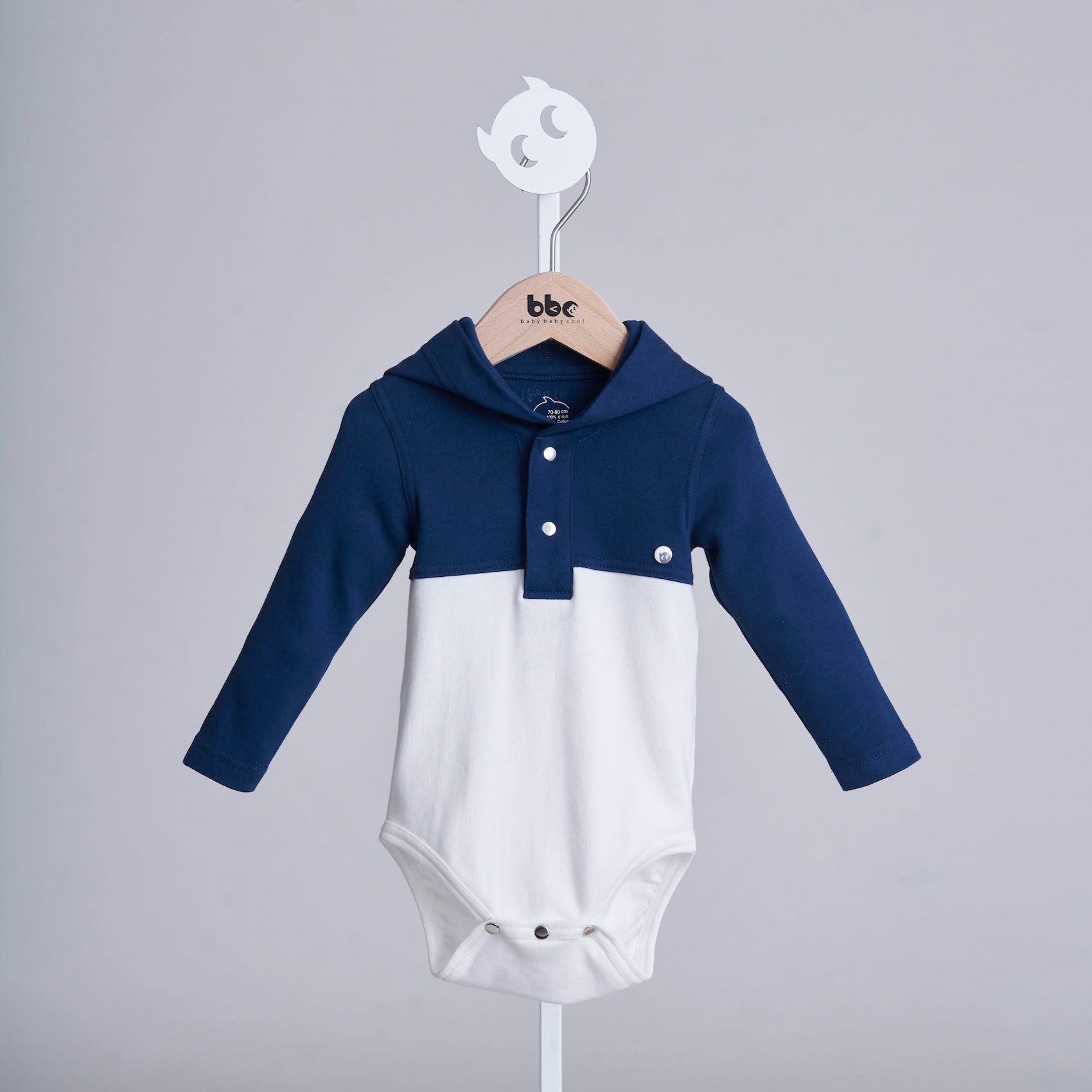 Main | Toddler sports hooded bodysuit | paneled | 100% organic cotton
