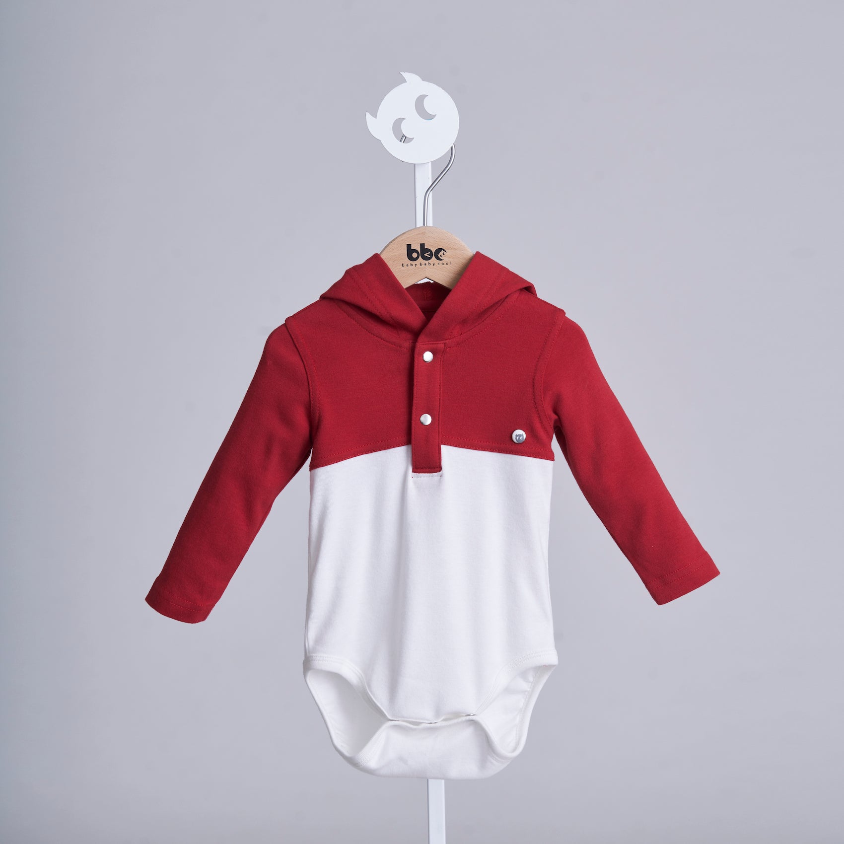 Main | Toddler sports hooded bodysuit | paneled | 100% organic cotton
