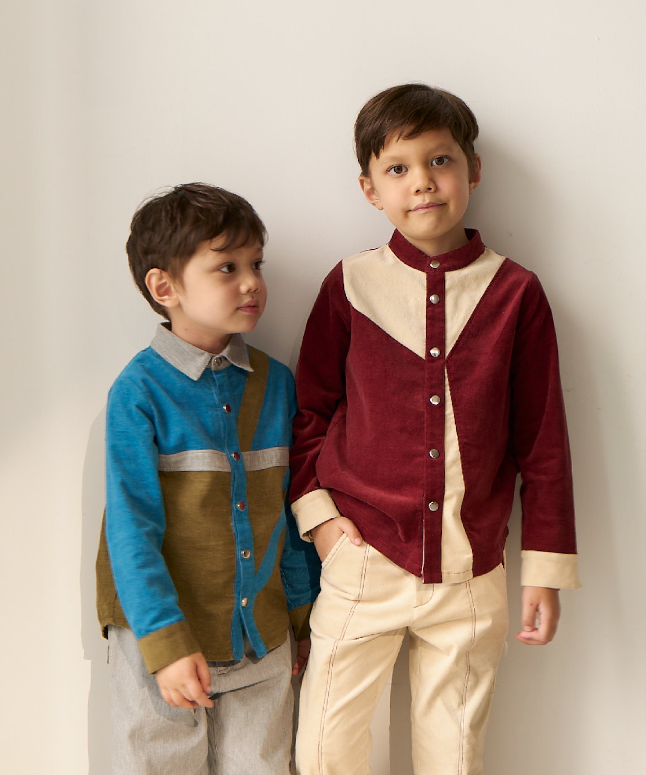 Luxury | Boys Pompidou Collection: Dislocated Corduroy Shirt | Patchwork