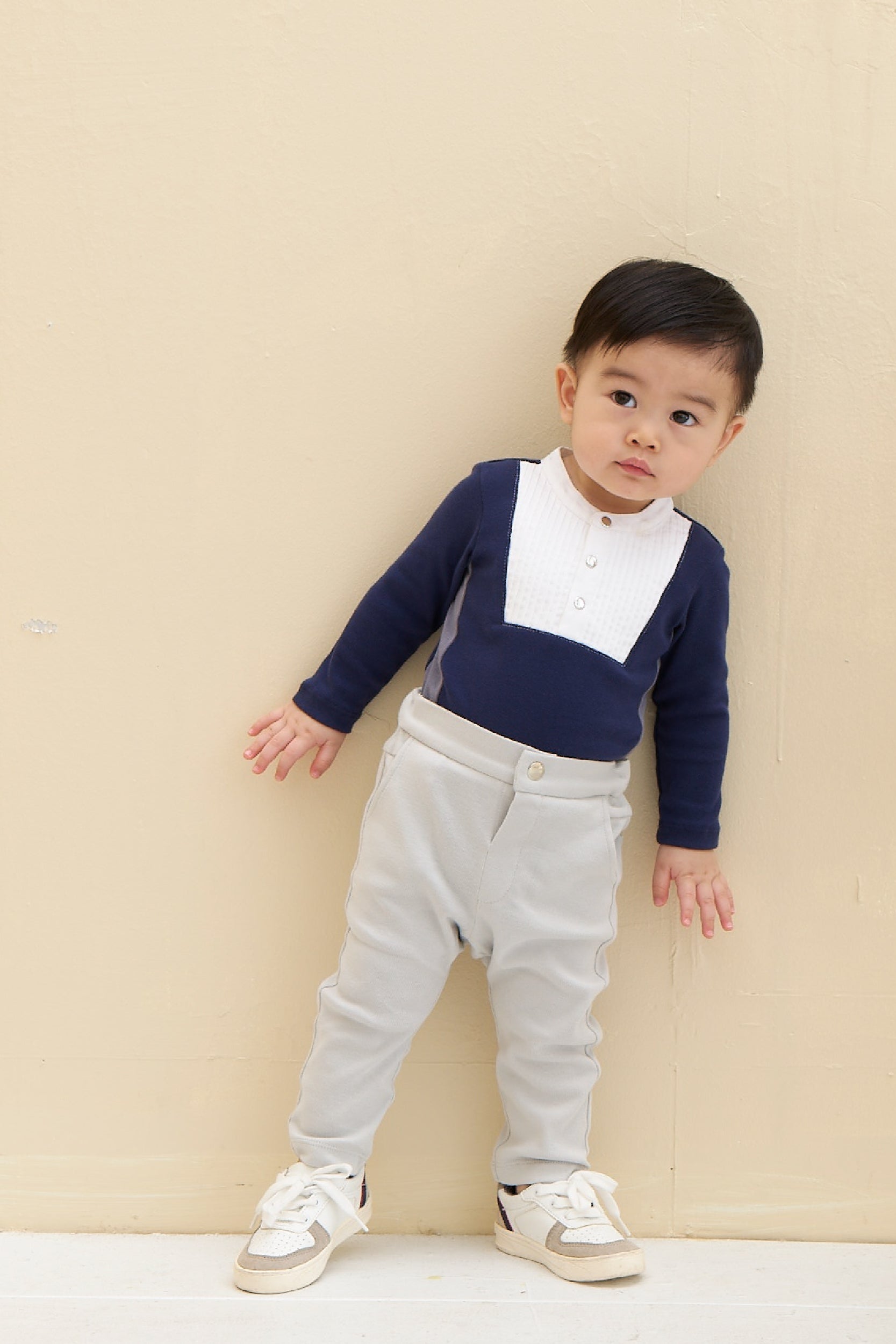 Main | Formal Toddler Clothing Series - Duke Bodysuit | Stitching | 100% organic cotton