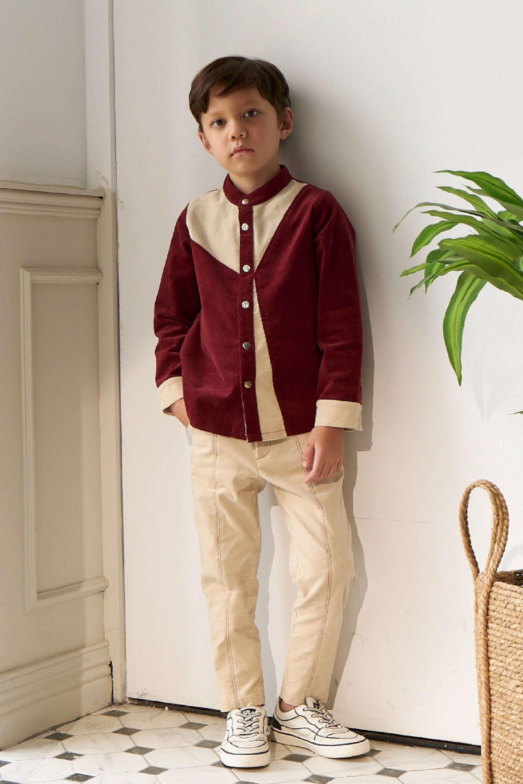 Luxury | 兒童 羅浮宮浮光掠影拼接襯衫 | 拼接