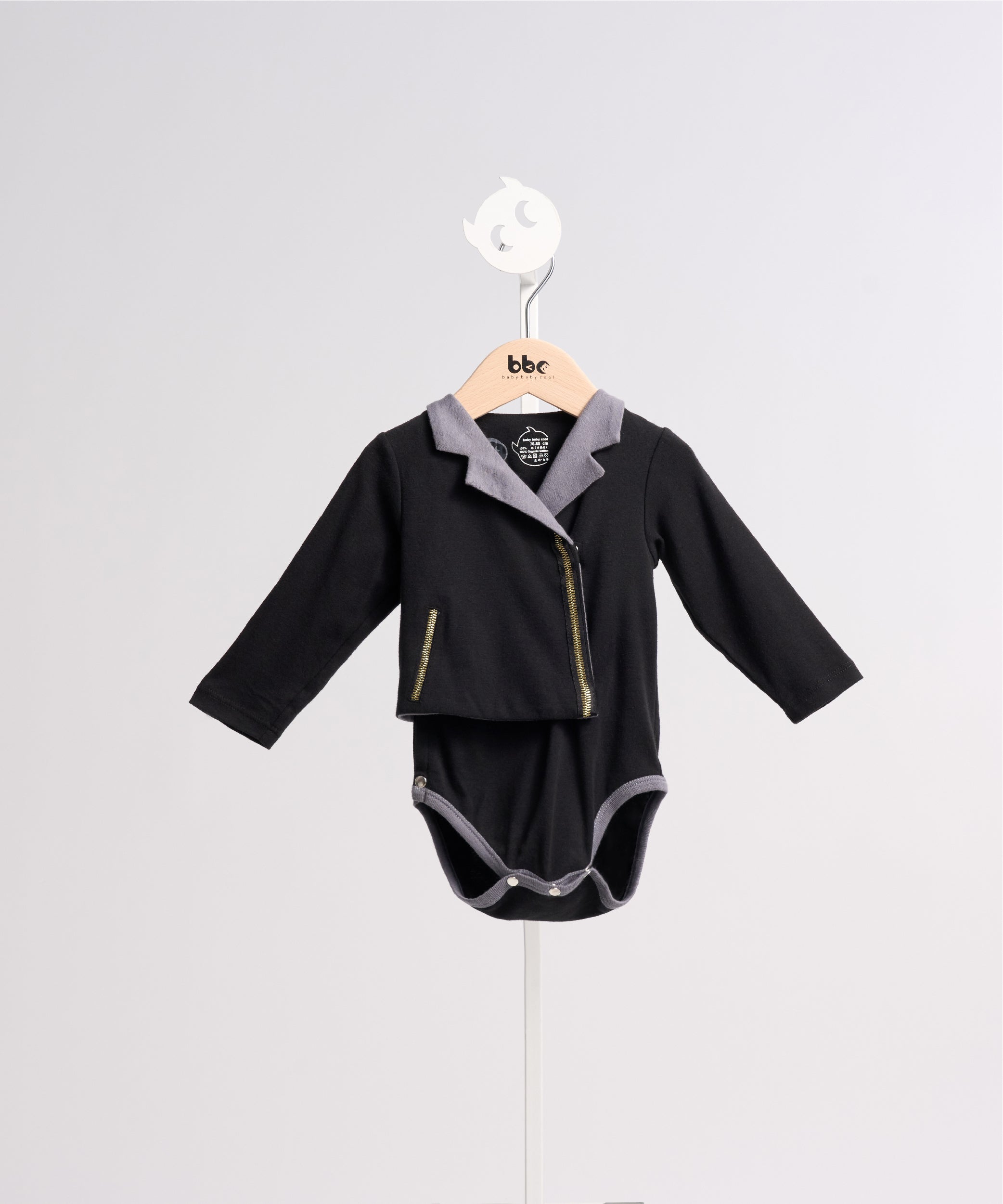 Main | Toddler British style knight collar bodysuit | Stitched suit collar | 100% organic cotton