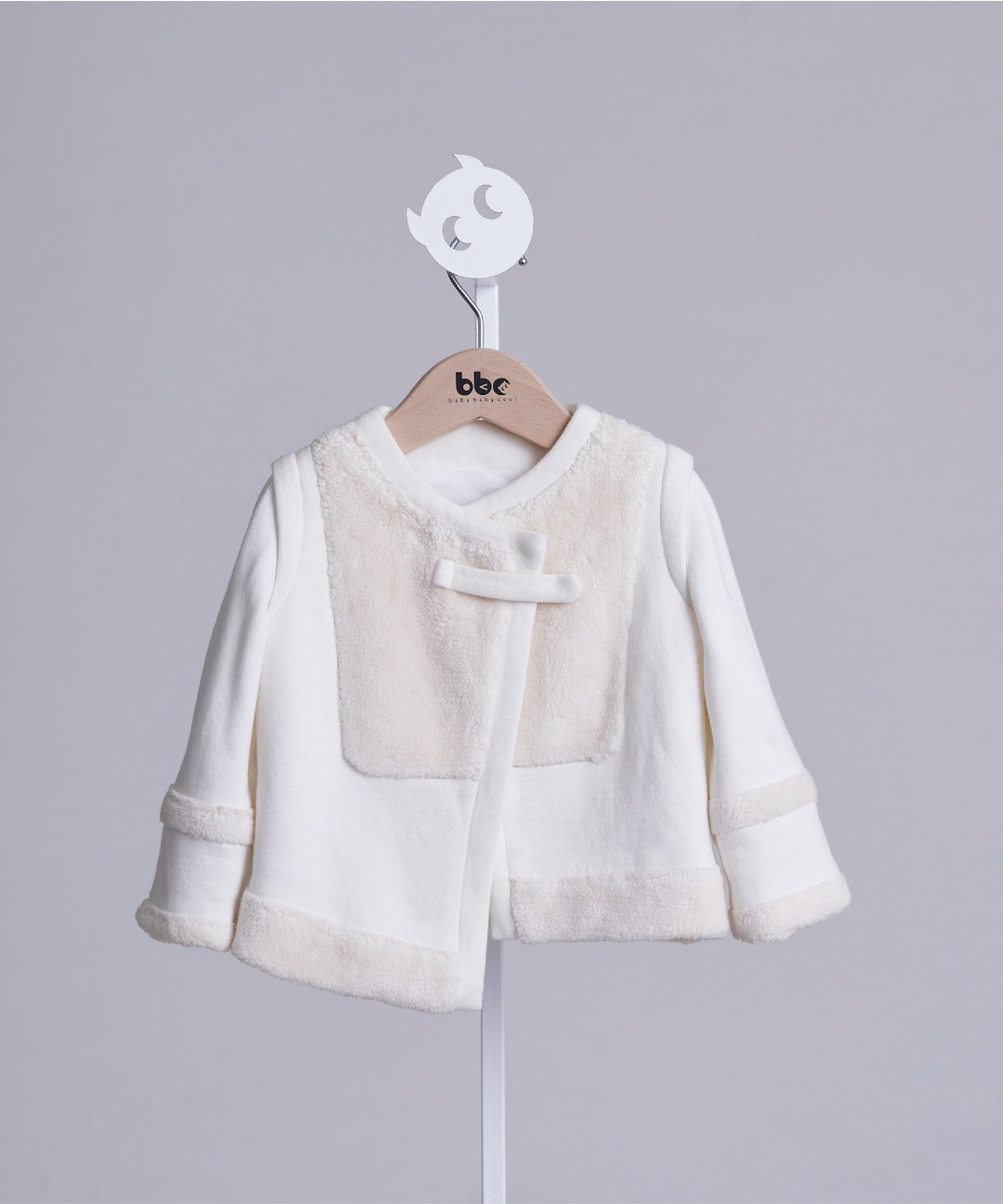 Main | Toddler asymmetric fur short coat | Paneled | 100% organic cotton