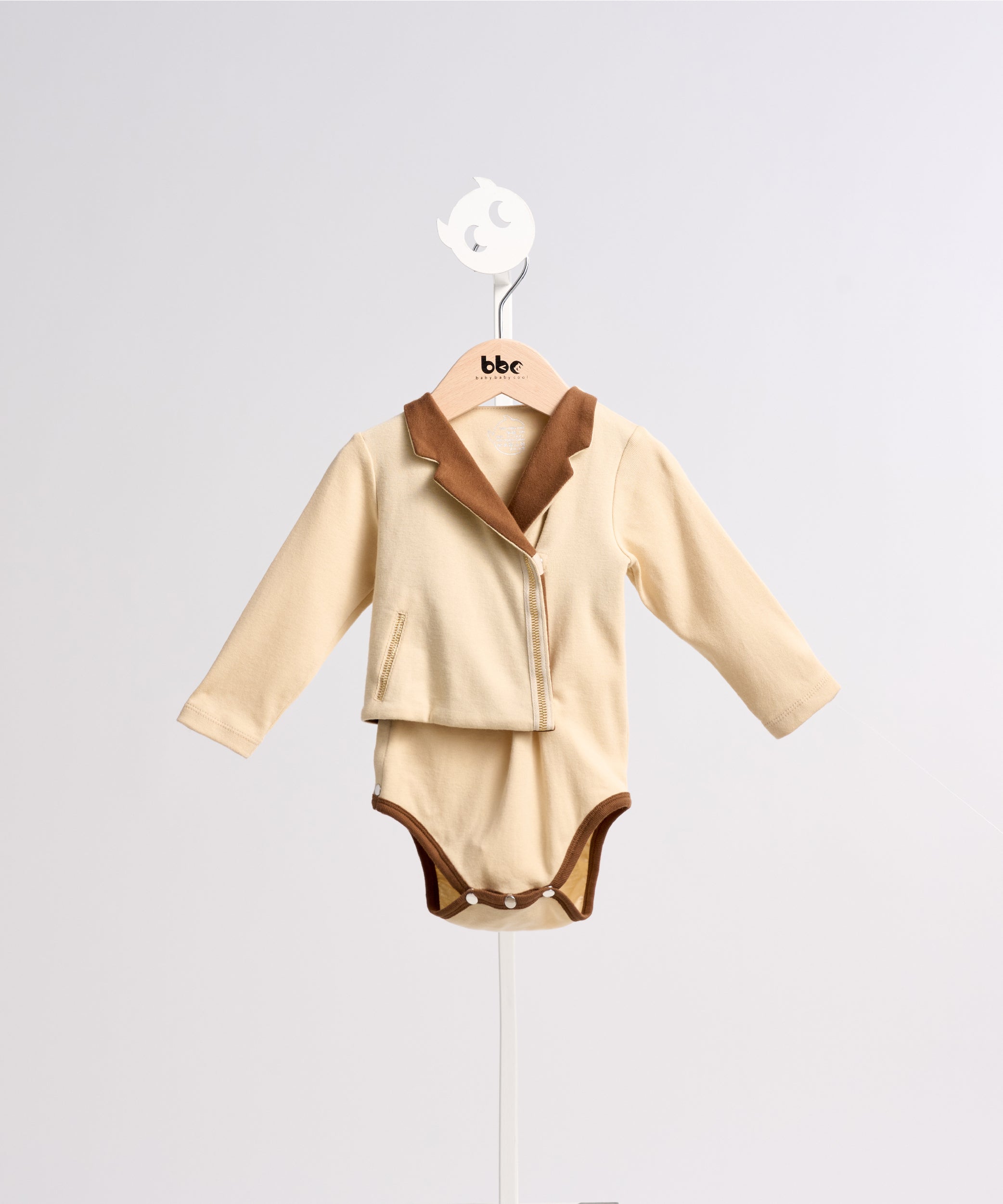 Main | Toddler British style knight collar bodysuit | Stitched suit collar | 100% organic cotton