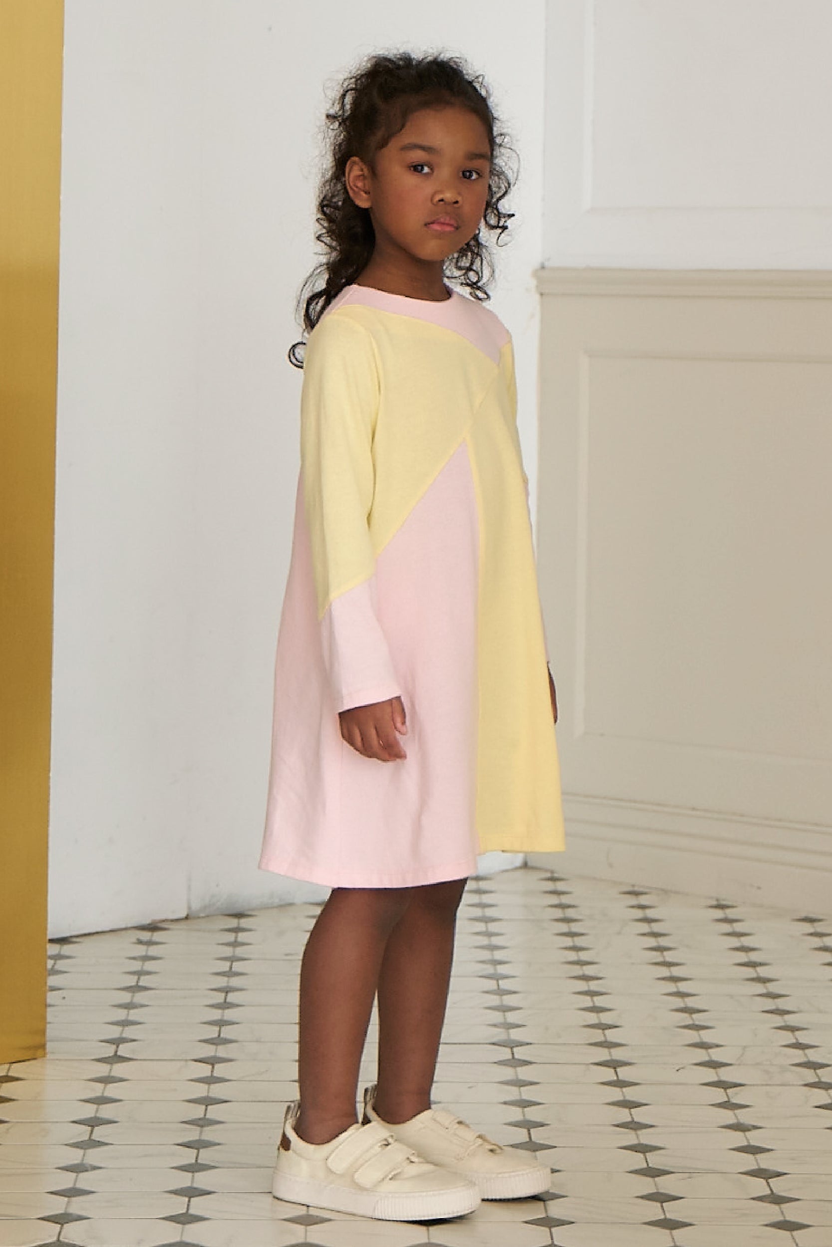 Main | Cramen herrera for girls: shimmering geometric dress | patchwork | 100% organic cotton