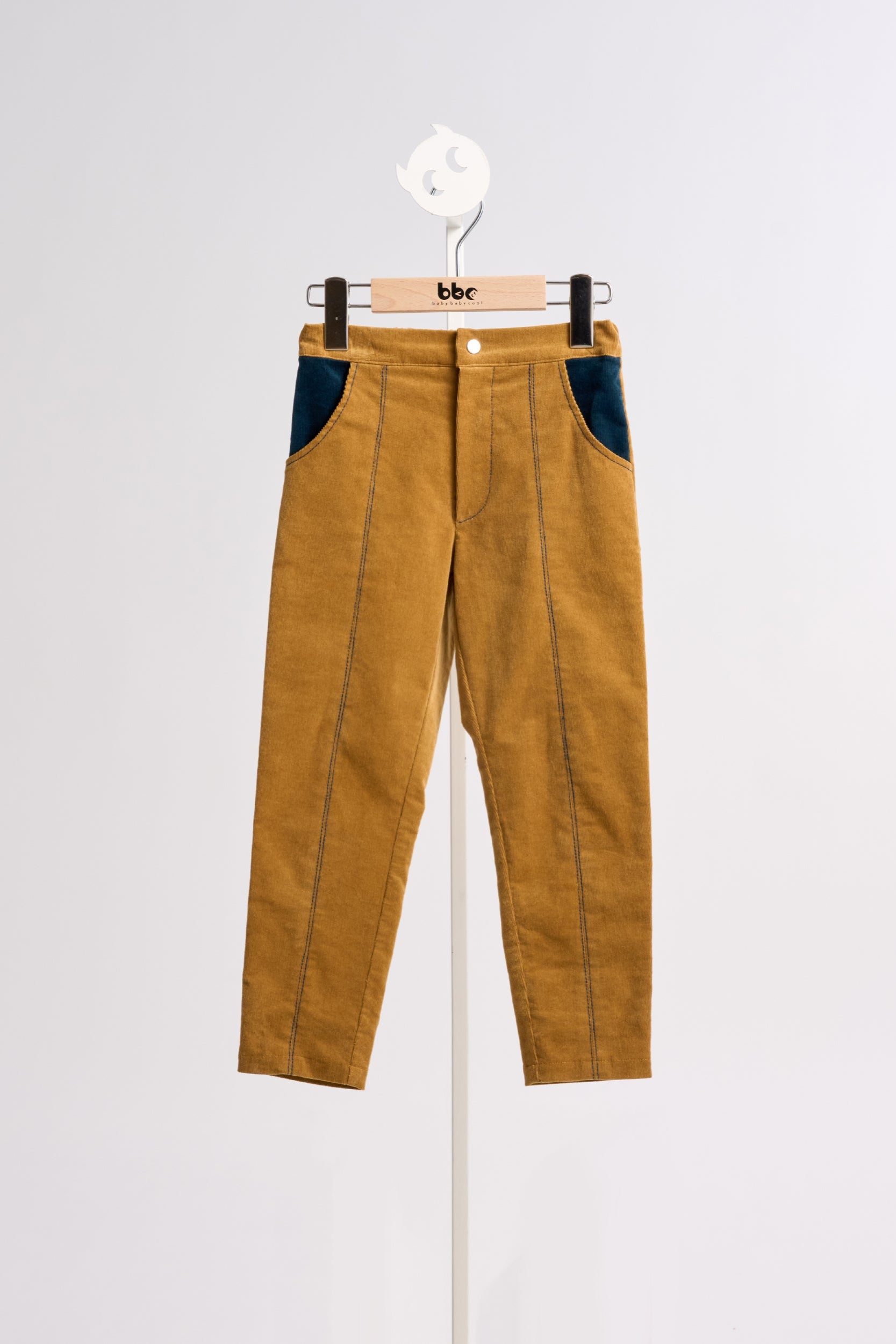 Luxury | 男童 撞色口袋燈芯絨長褲 | 拼接