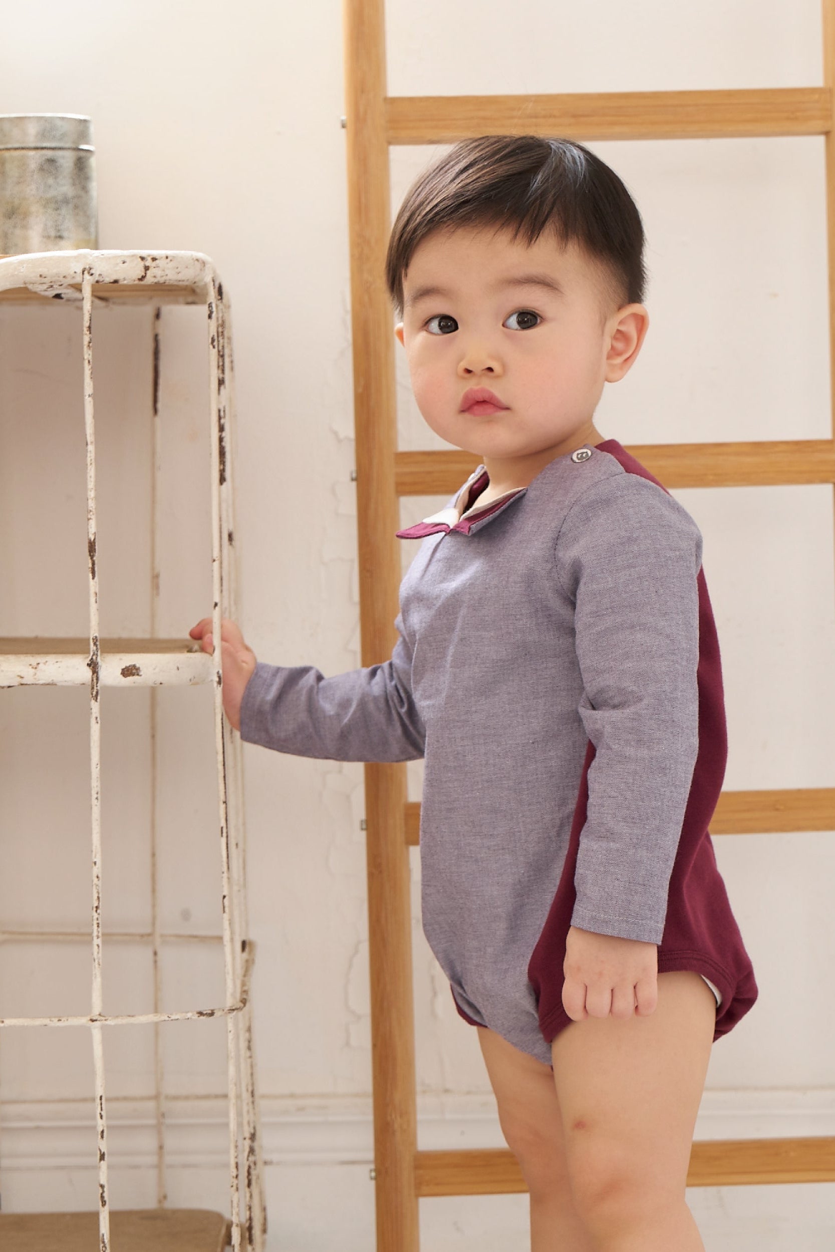 Main | 幼兒 金士曼雙領紳士包屁衣 | 拼接 | 100% 有機棉