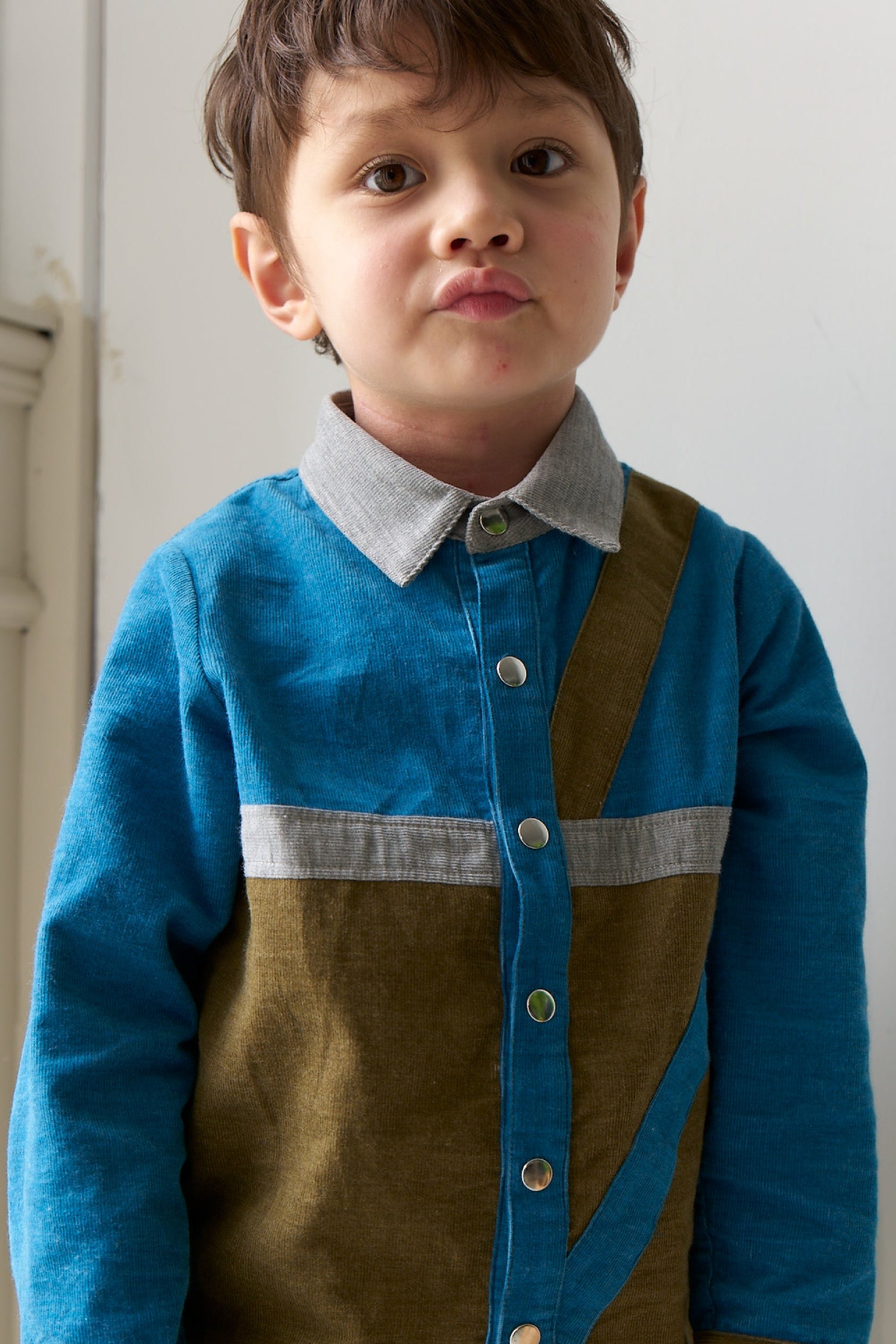 Luxury | Boys Pompidou Collection: Dislocated Corduroy Shirt | Patchwork