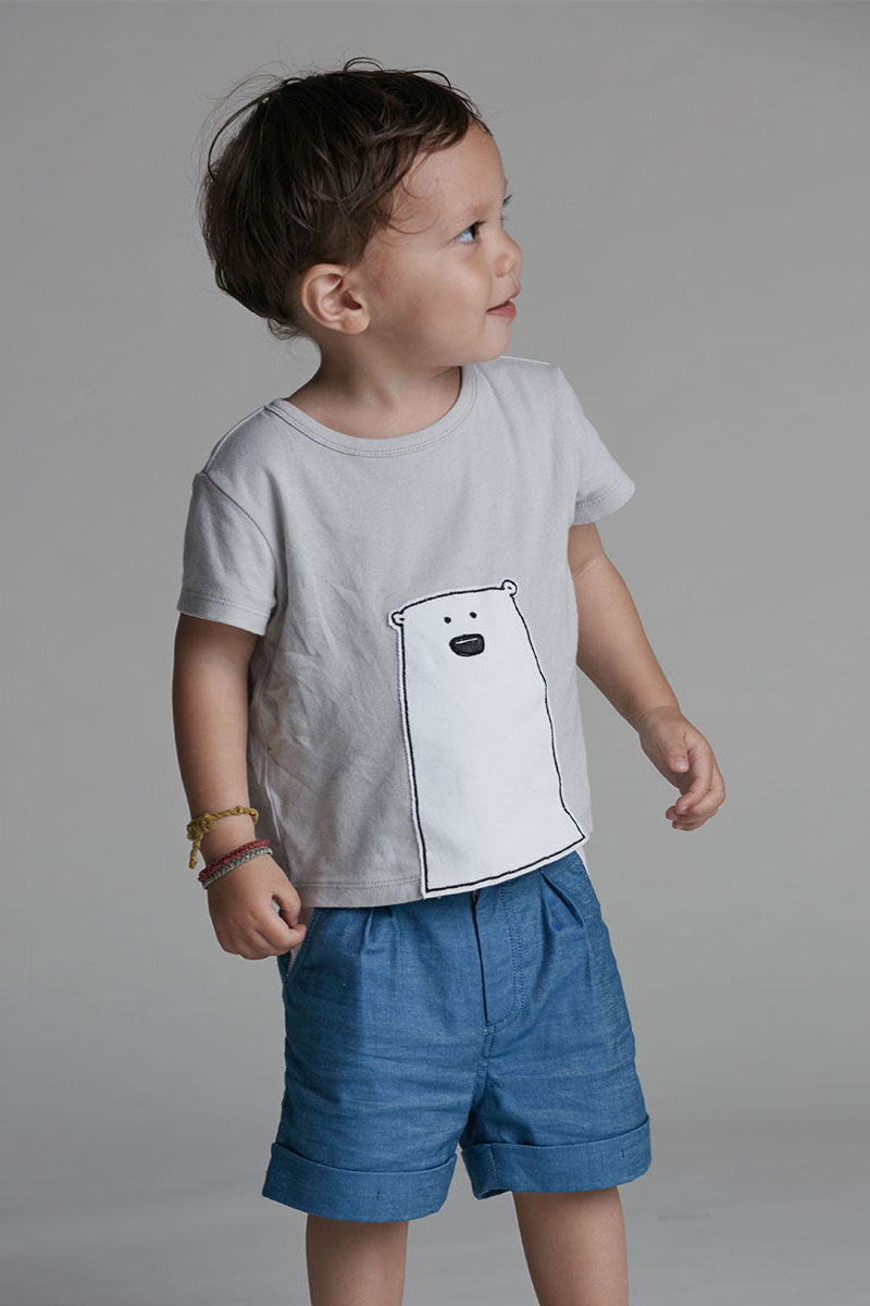 Main | Boys Polar Bear Top | Animal Face | 100% Organic Cotton