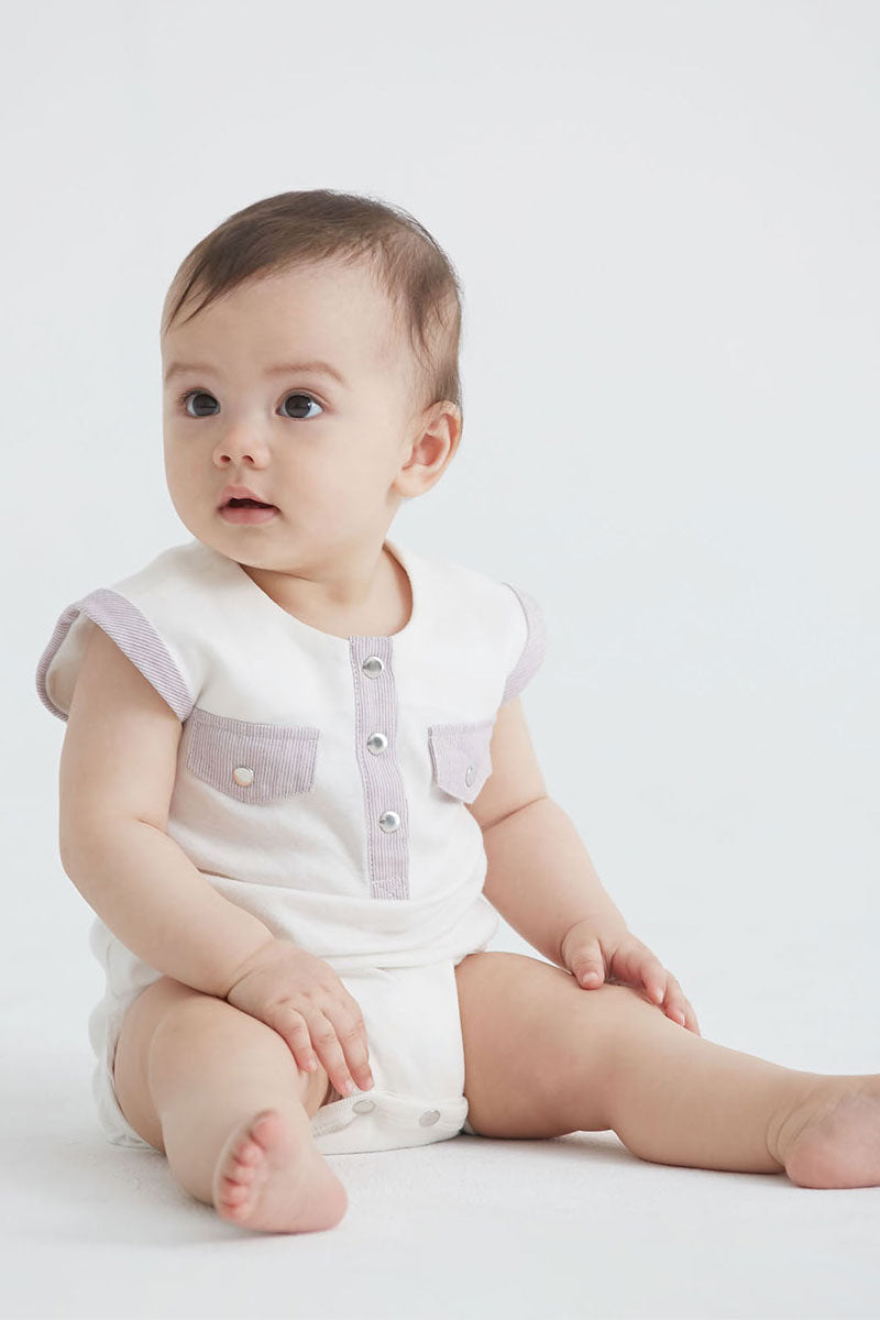 Main | Toddler French Stripe Two-Pocket Bodysuit | Paneled | 100% organic cotton