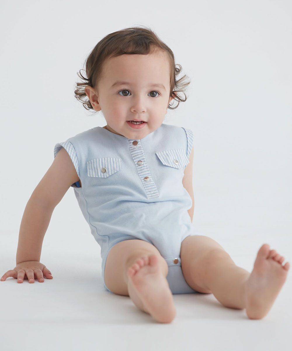 Main | 幼兒 法式條紋雙口袋包屁衣 | 拼接 | 100% 有機棉