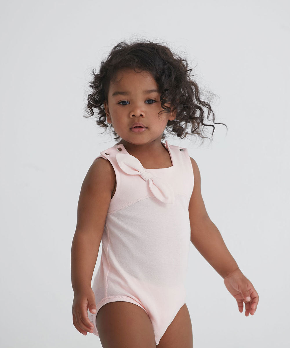Main | Toddler Hepburn Collection - Tiffany Square Neck Bodysuit | Bow | 100% organic cotton