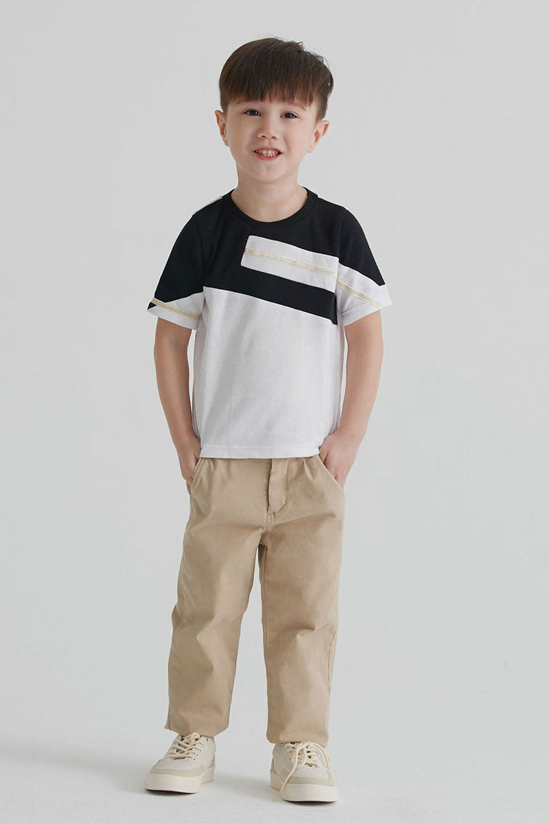 Main | Carmen Herrera Boys - Colorblock Zip-Up T-Shirt | Paneling | 100% Organic Cotton