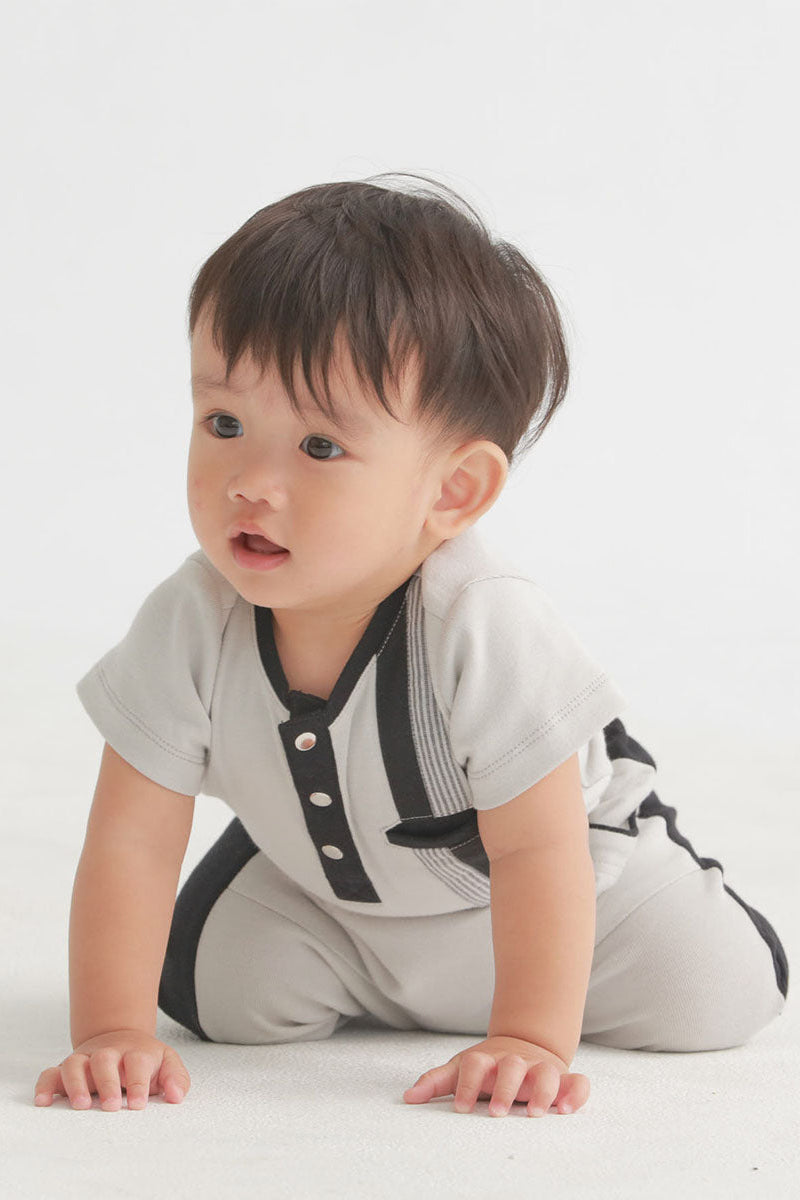 Main | Toddler non-lining striped bodysuit | Paneled | 100% organic cotton