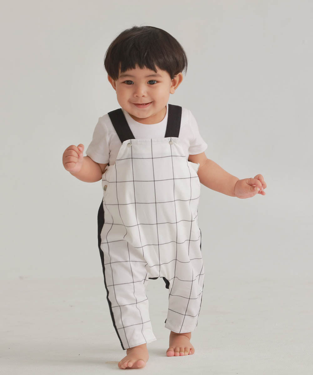 Main | Toddler Gentleman Patchwork Overalls | Patchwork Check | 100% Organic Cotton