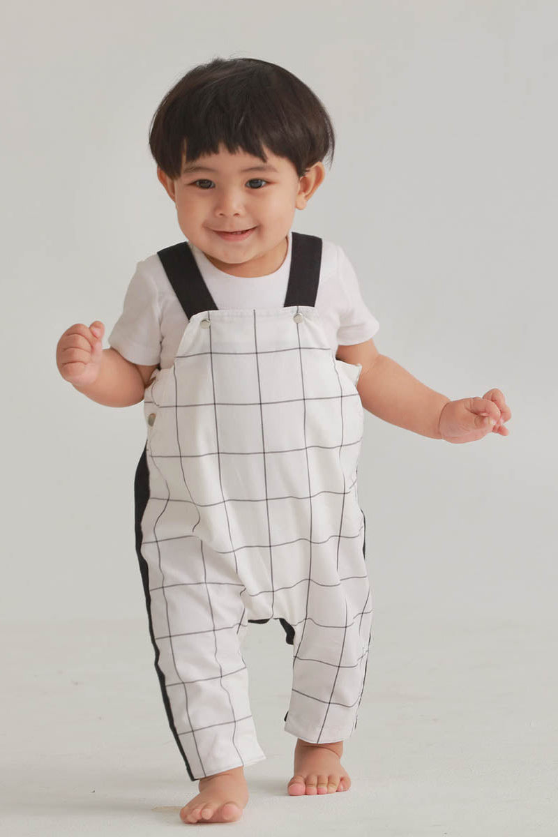 Main | Toddler Gentleman Patchwork Overalls | Patchwork Check | 100% Organic Cotton