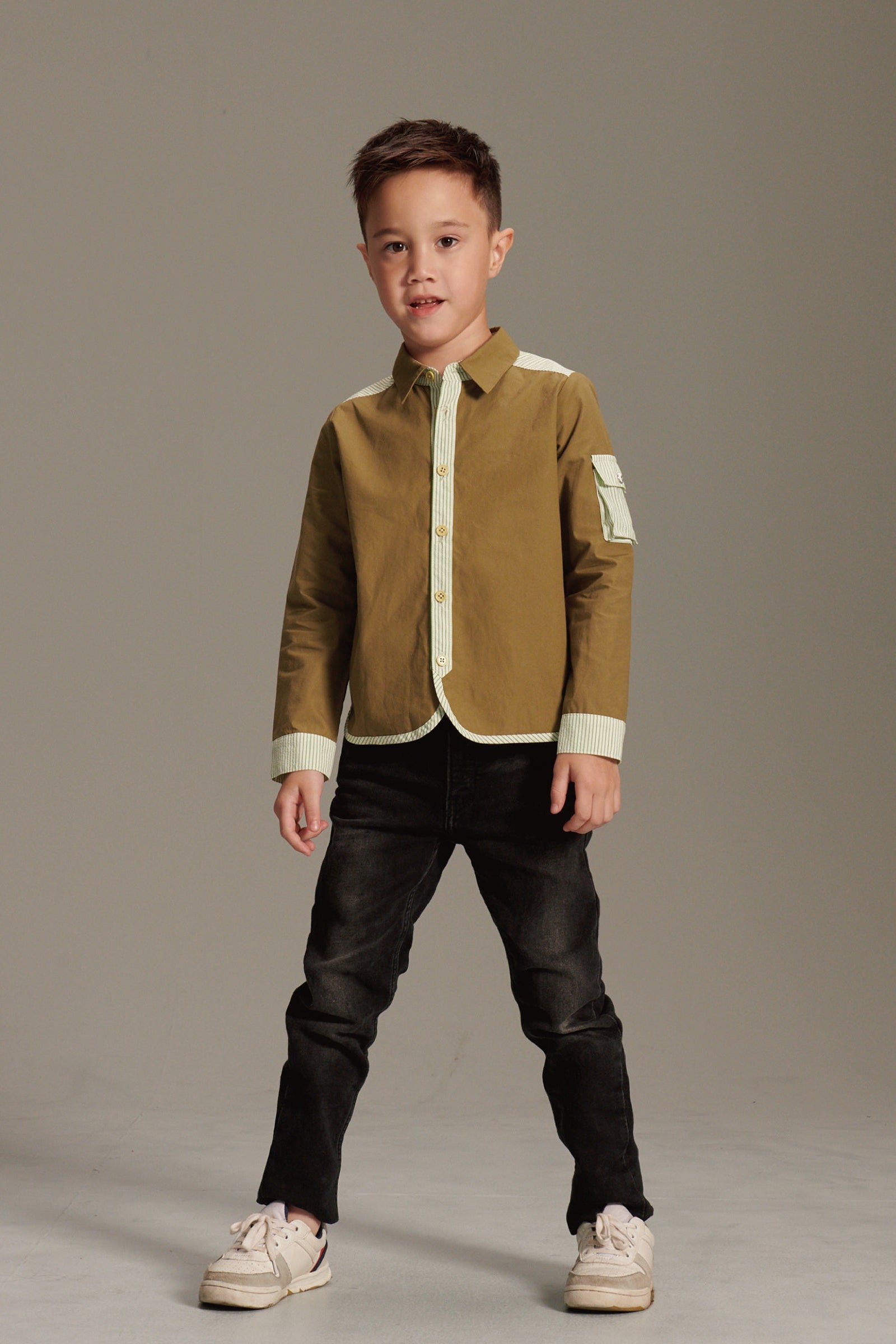 Main | 男童 軍裝風拼接襯衫 | 拼接 | 100% 有機棉