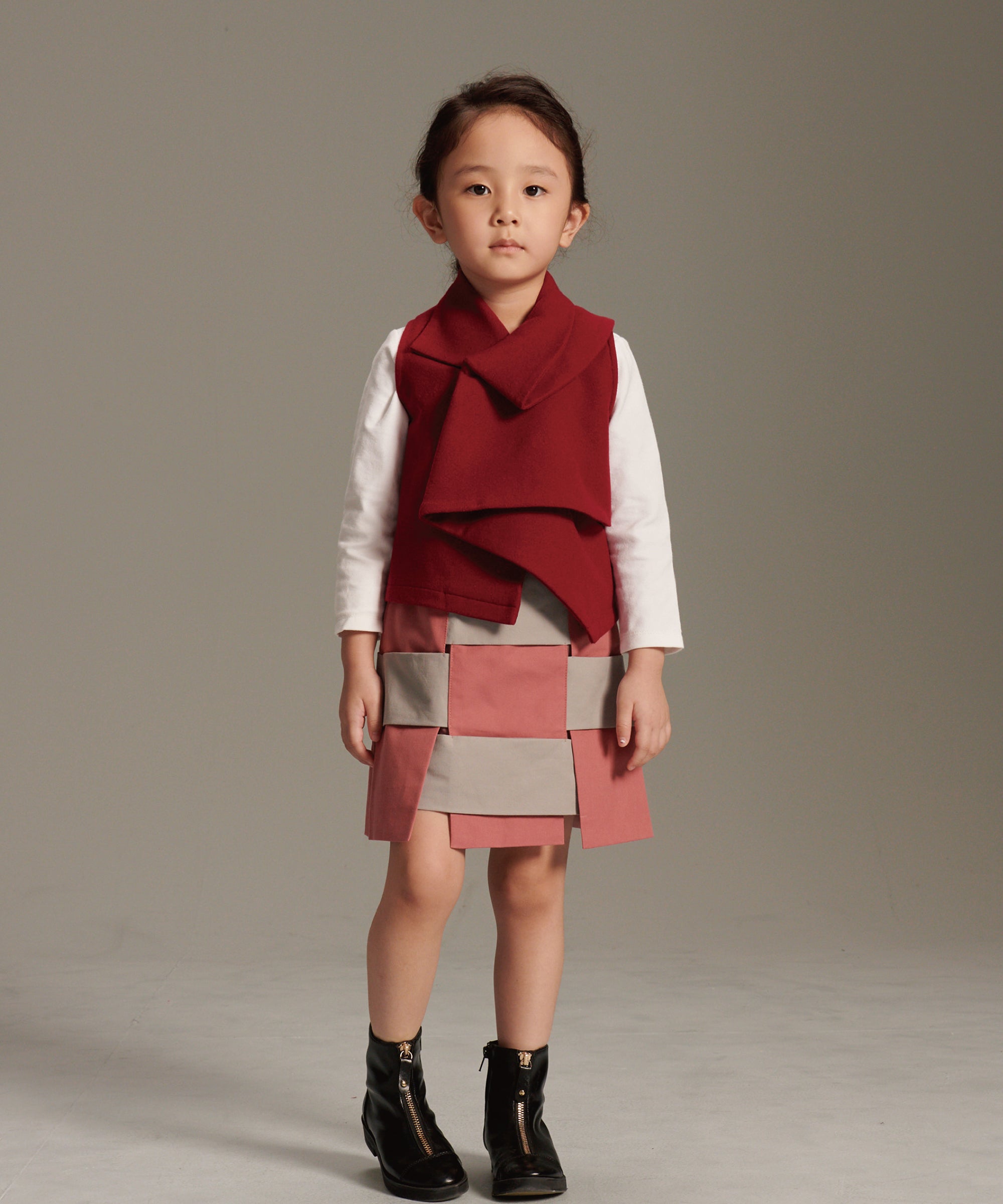 Main | Girls Light and Shadow Concerto Series - Short Skirt | Splicing | 100% organic cotton