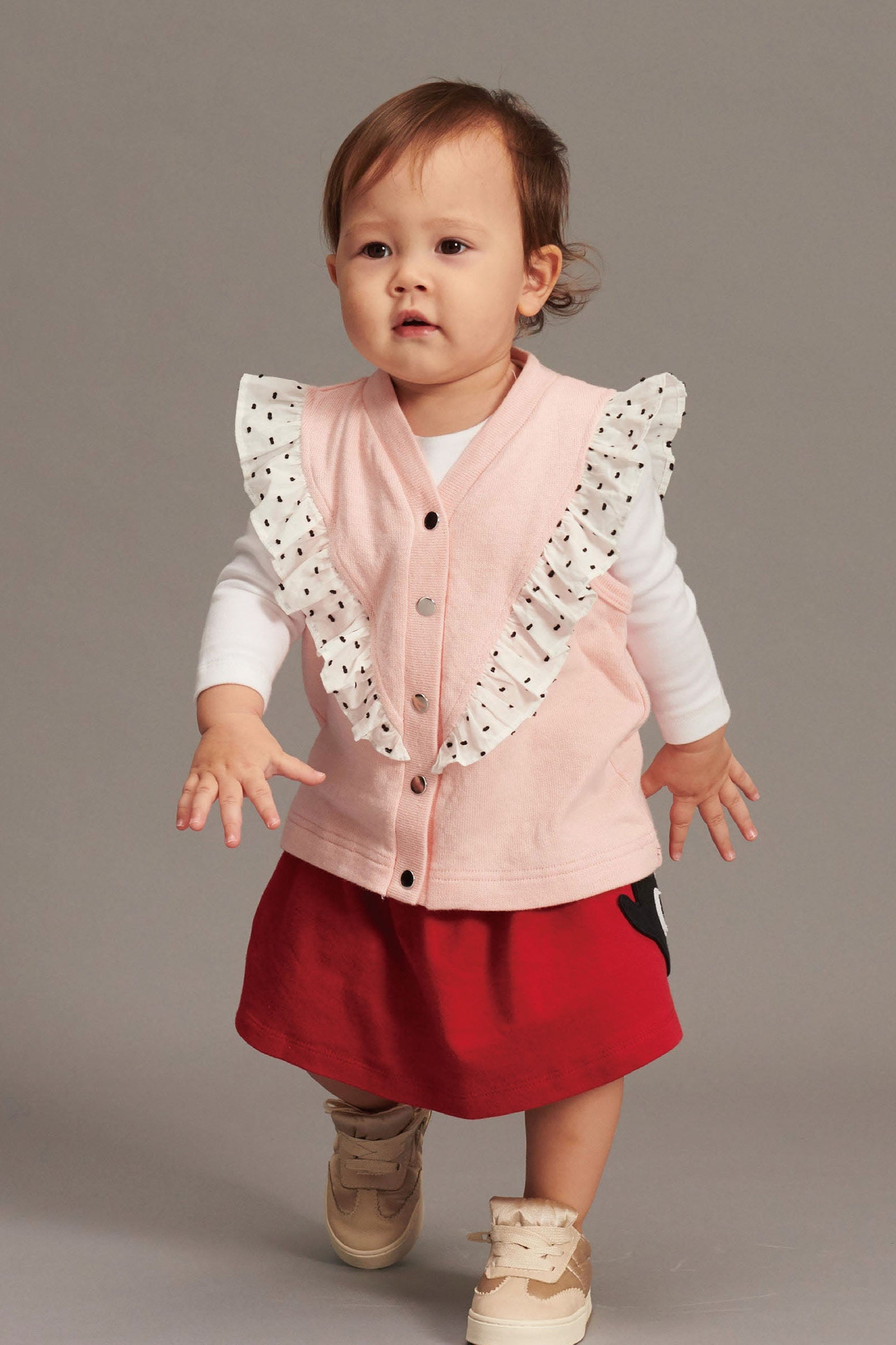 Main | Toddler Cardigan Ruffle Vest | Ruffles | 100% organic cotton