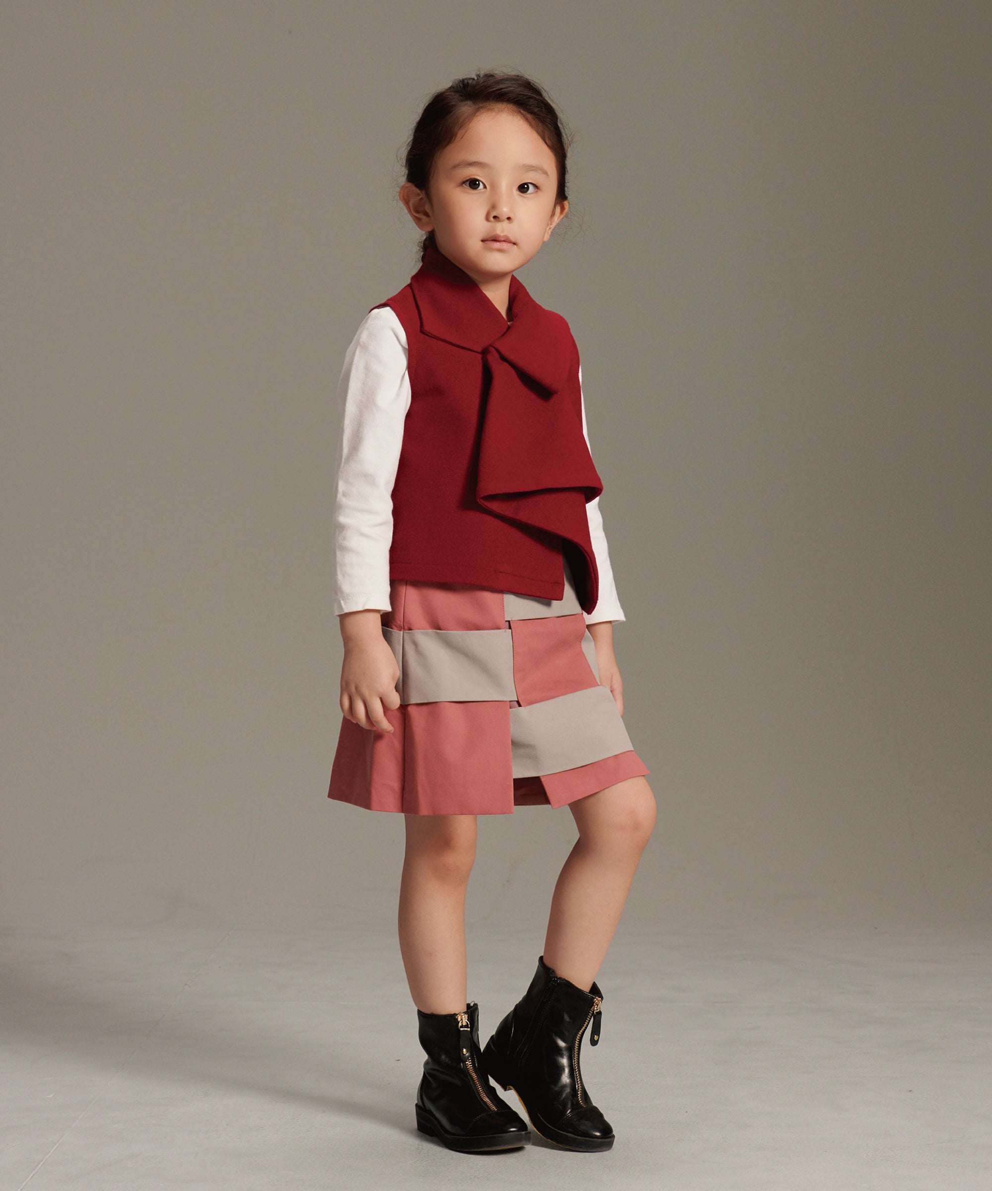Main | Girls Light and Shadow Concerto Series - Short Skirt | Splicing | 100% organic cotton
