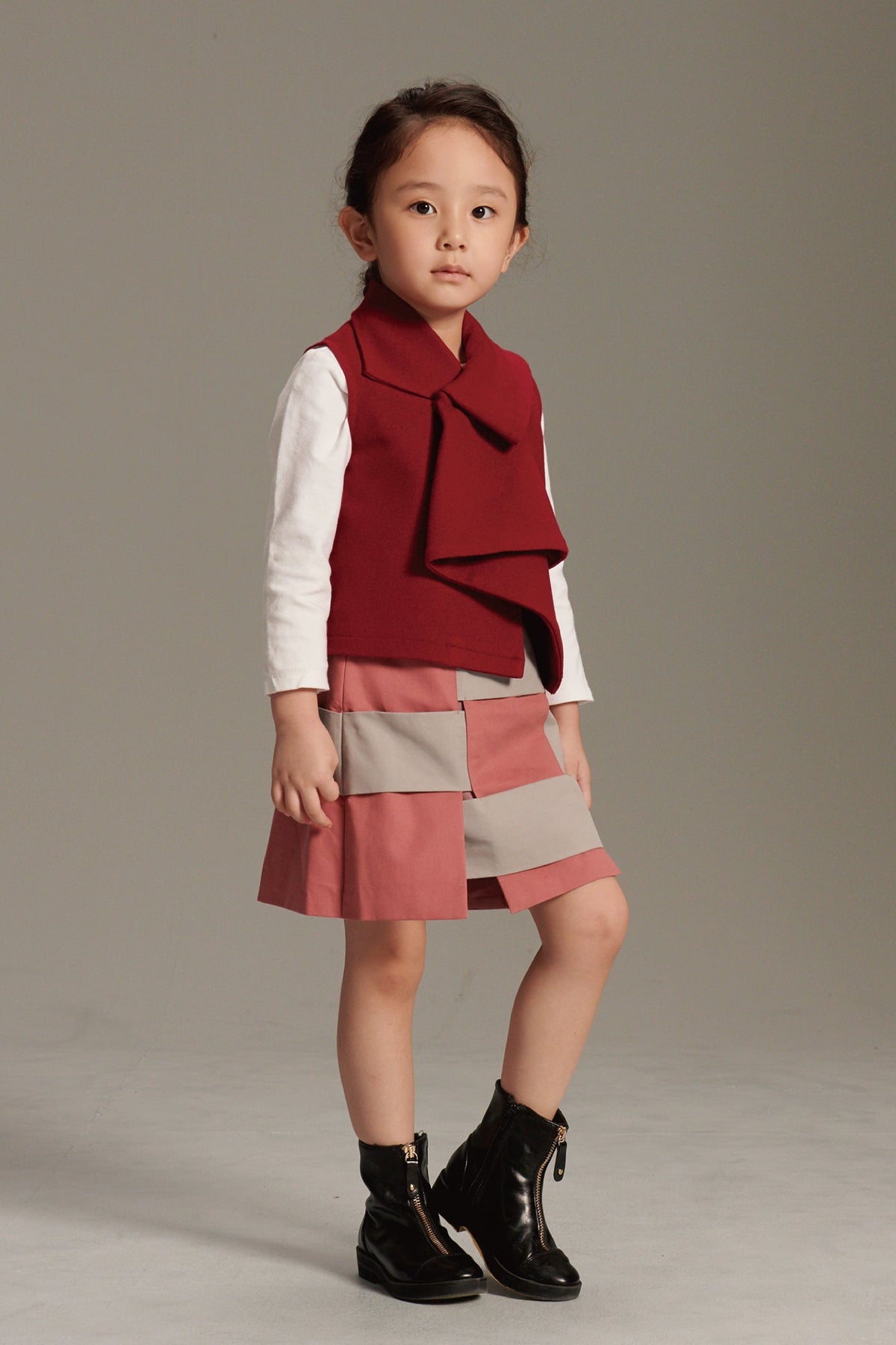 Main | Girls Light and Shadow Concerto Series - Short Skirt | Splicing | 100% organic cotton
