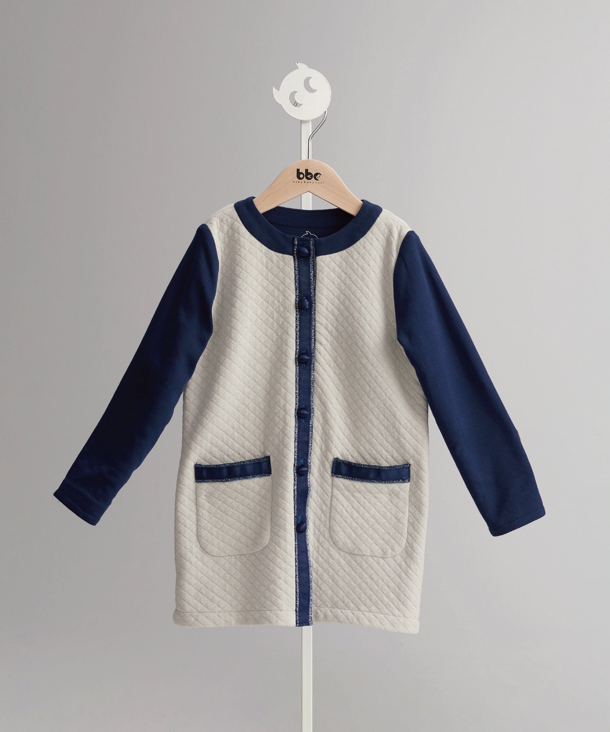 Main | Girls French Classic Chanson Long Coat | Patchwork | 100% organic cotton