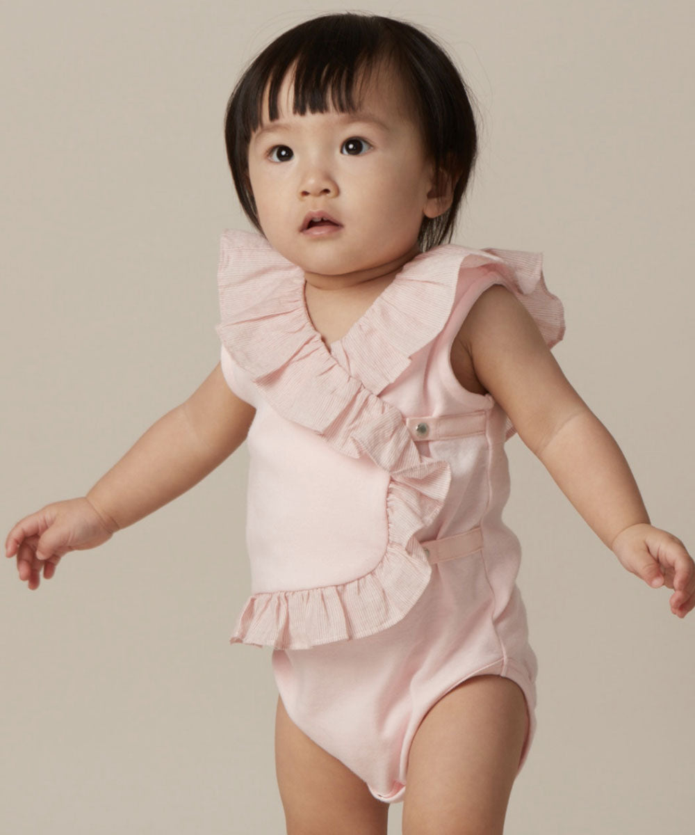 Main | Toddler Wave Series - Backless Lotus Leaf Bodysuit | Lotus Leaf Splicing | 100% Organic Cotton
