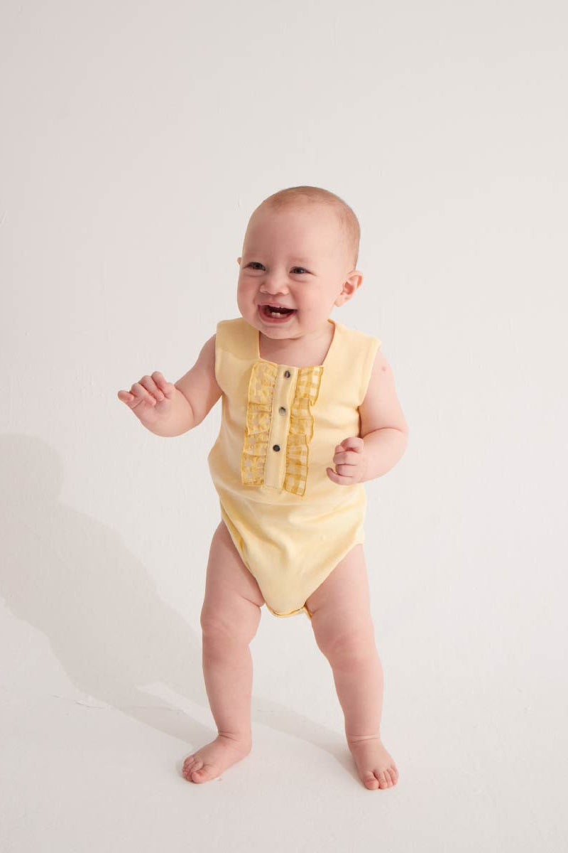 Main | Toddler Elegant Ruffle Square Neck Bodysuit | Ruffles | 100% organic cotton