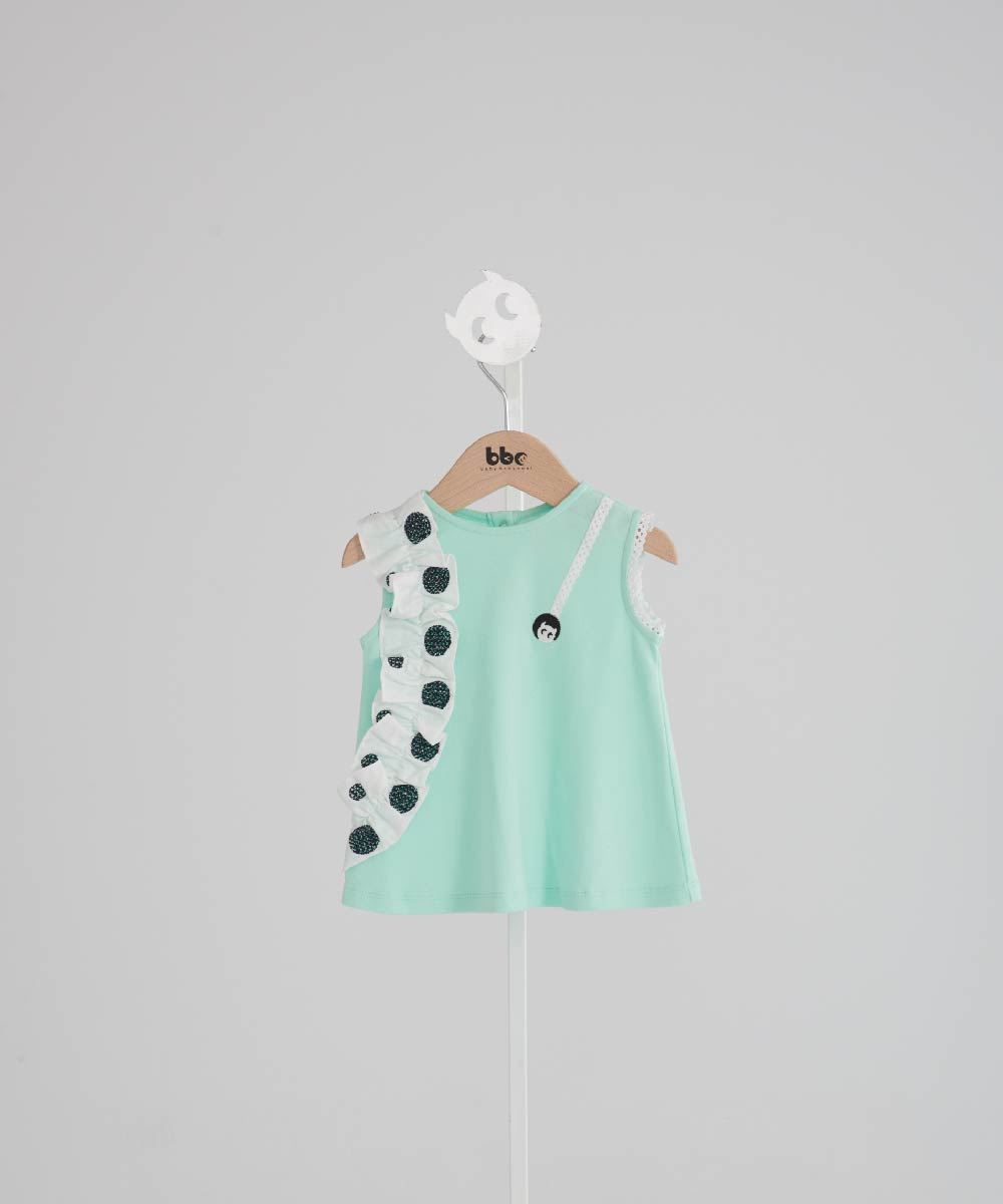 Main | Girls Hand-embroidered Lace Set | Lotus Leaf | 100% Organic Cotton