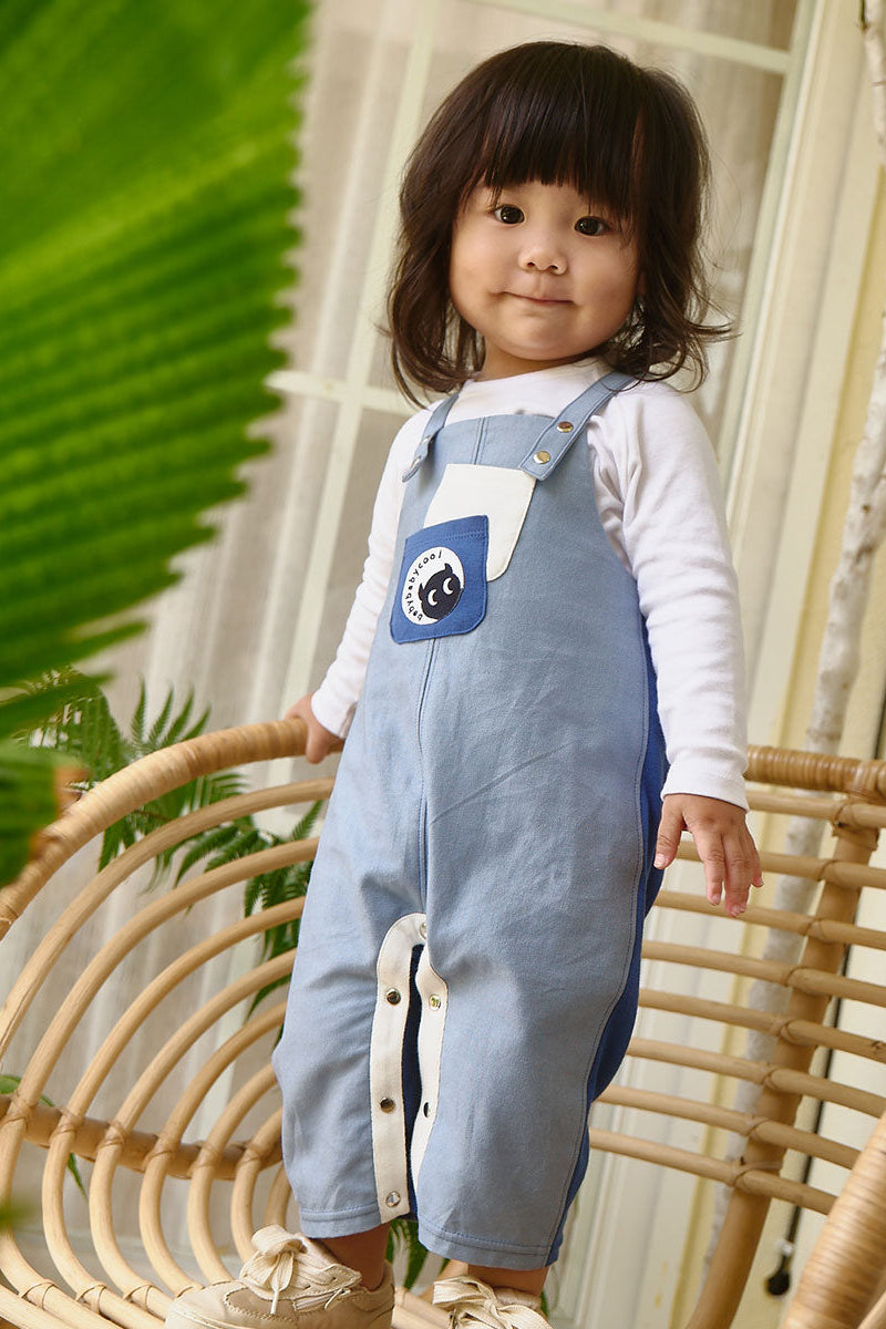 Main | Toddler Denim Manor Jumpsuit | Paneled | 100% organic cotton