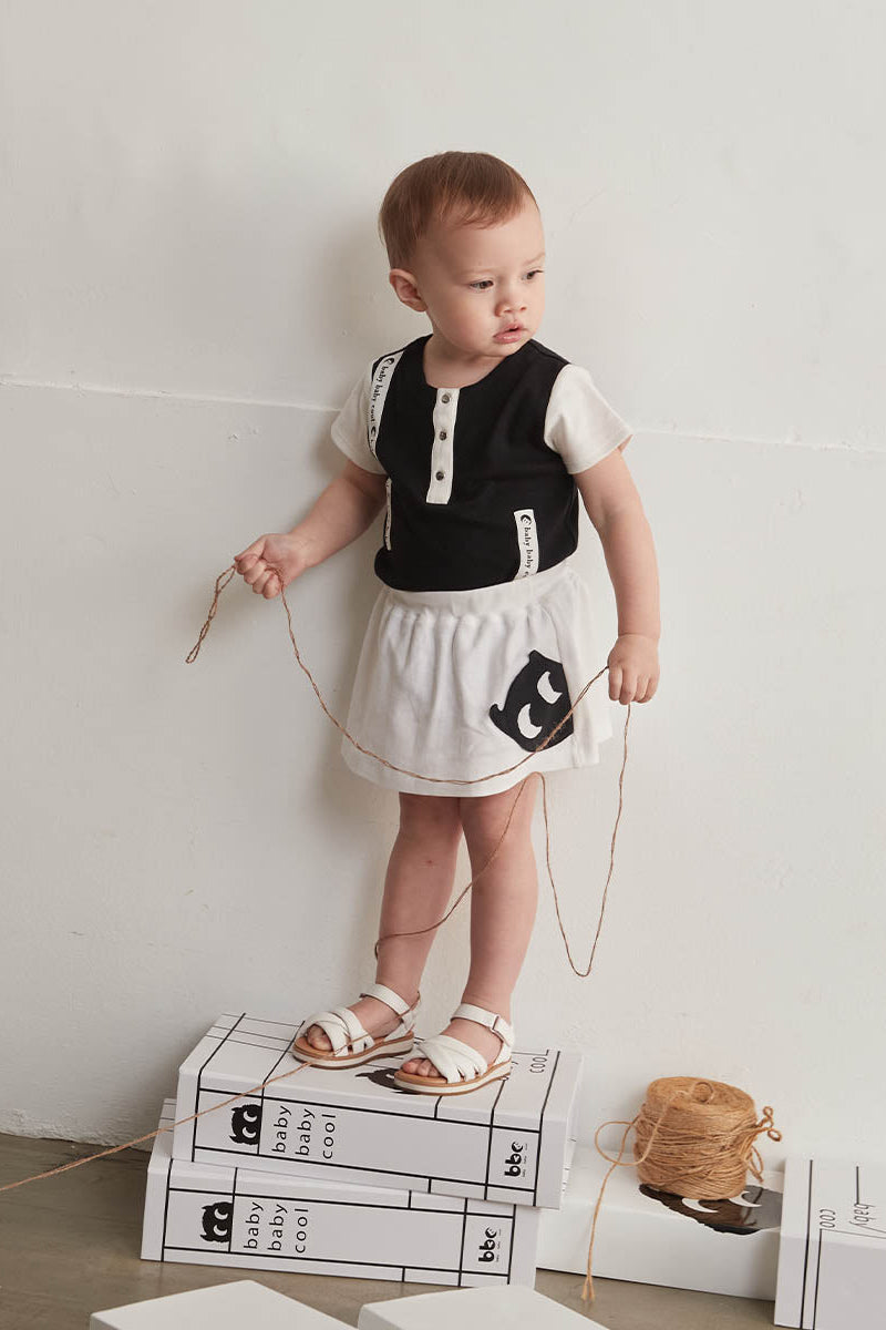 Main | Toddler BBC logo ribbon colorblock bodysuit | Stitching | 100% organic cotton