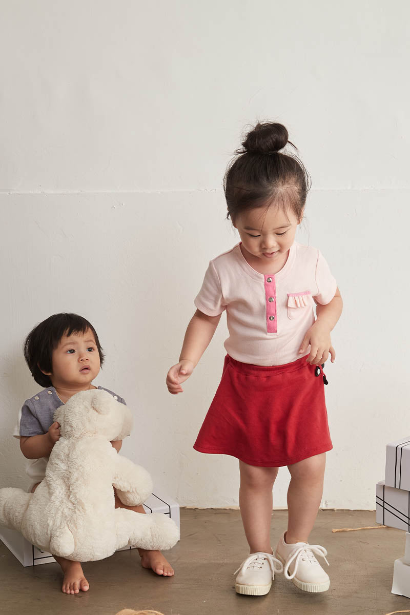 Main | Toddler skirt with contrast pockets | Lotus leaf | 100% organic cotton