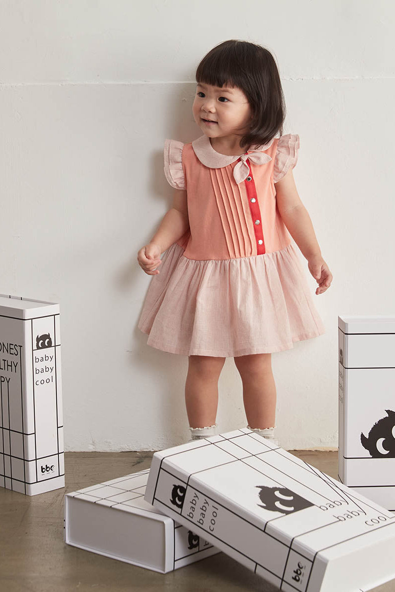 Main | Toddler British preppy dress with side placket | patchwork | 100% organic cotton