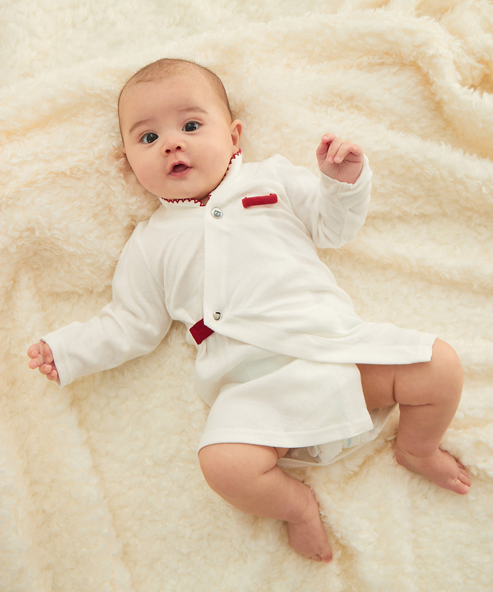 Main | Newborn baby belly shirt | Small stand-up collar | 100% organic cotton