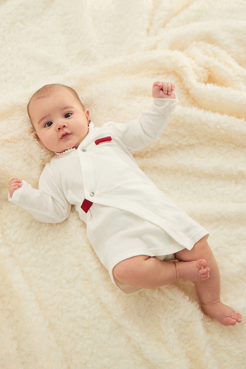 Main | Newborn baby belly shirt | Small stand-up collar | 100% organic cotton