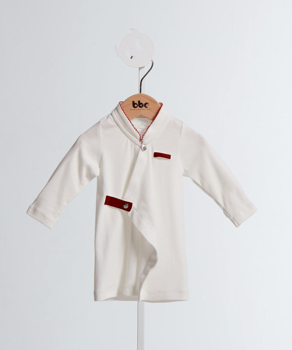 Main | Newborn baby belly shirt | Small stand-up collar | 100% organic cotton